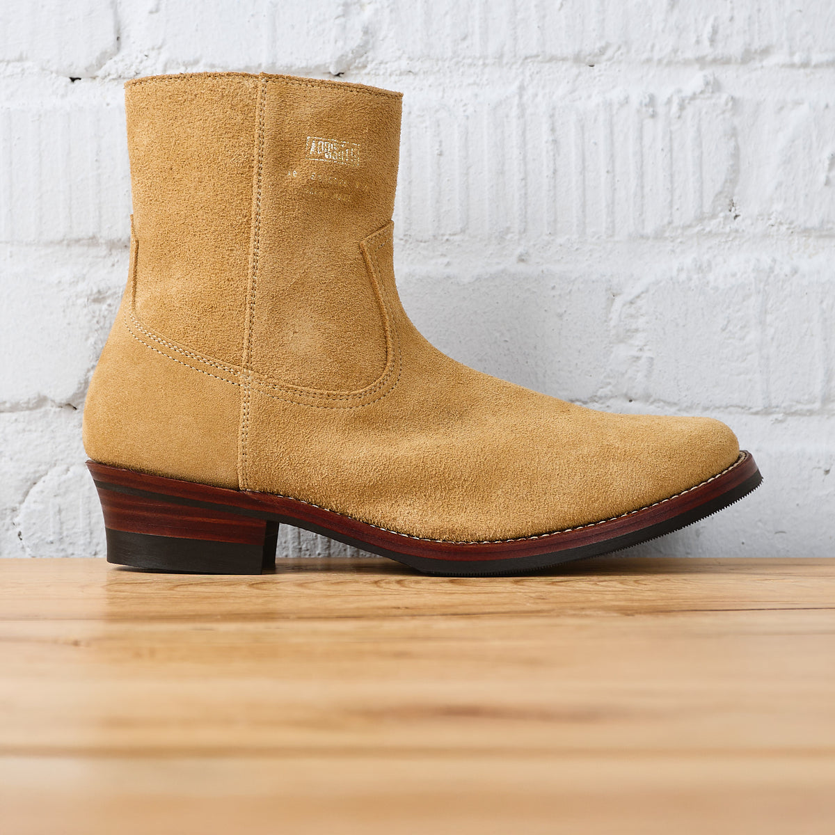 addict clothes | ab-05ss-cl steersuede zip western boots - mustard