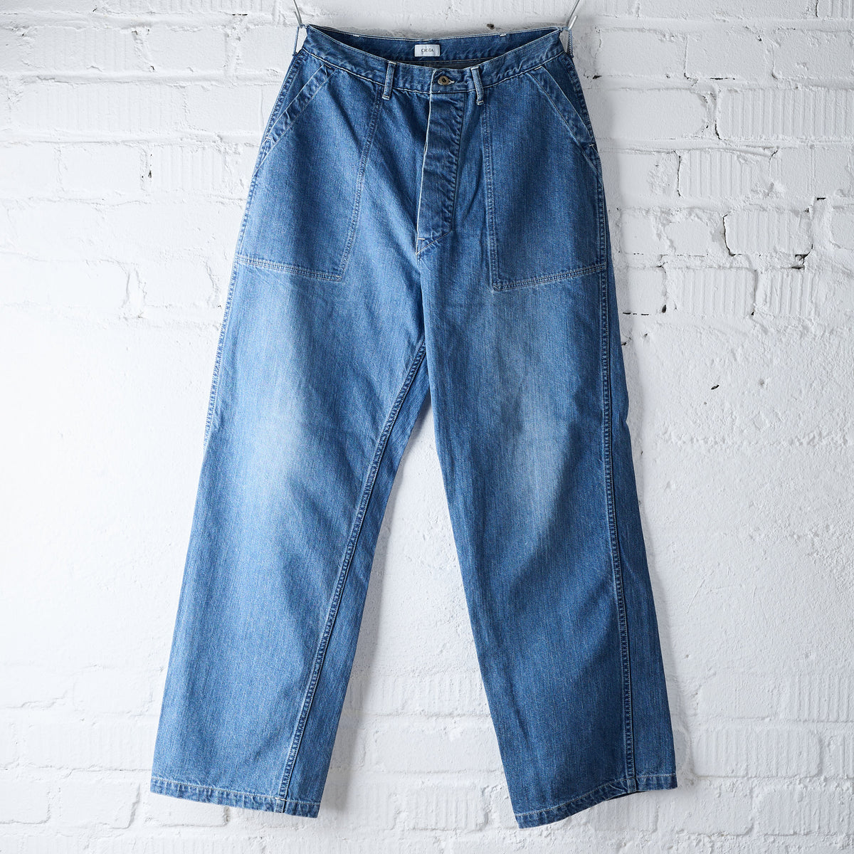 ciota | denim baker pants, medium dark blue damage – stuf|f-official