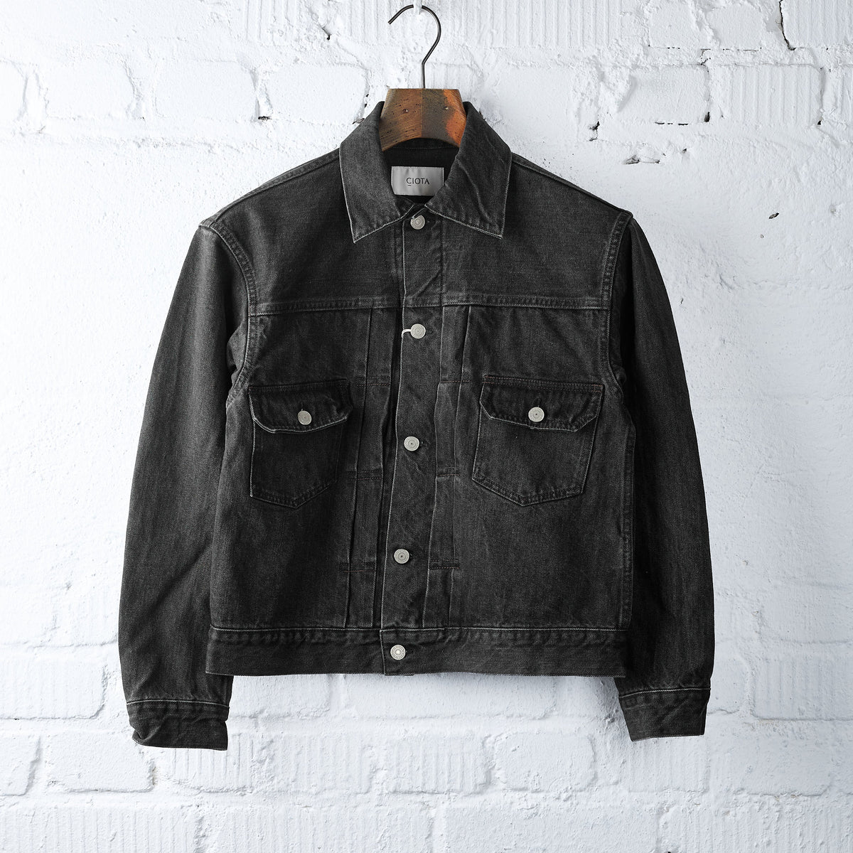 ciota | double pocket denim jacket - medium black – stuf|f-official