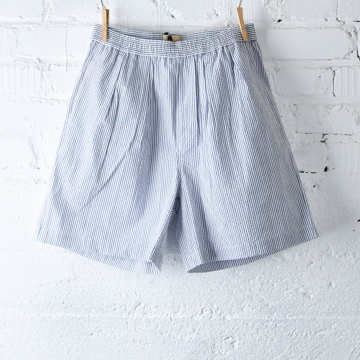 neat | seersucker big trunks shorts - navy x white – stuf|f-official