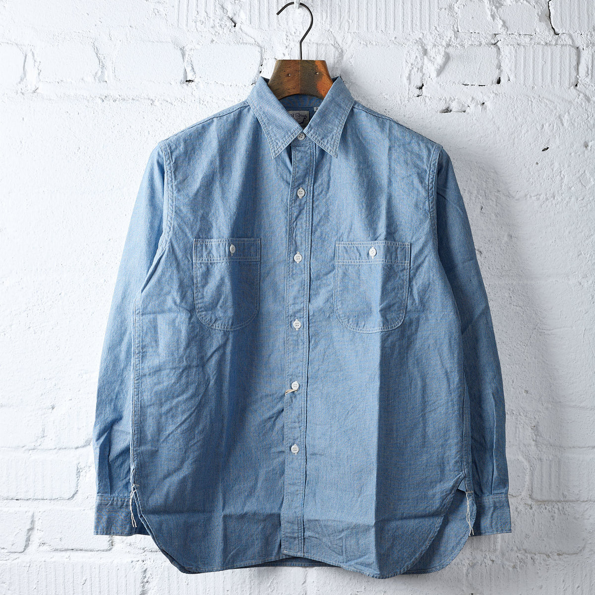 orslow | stripe chambray work shirt – stuf|f-official