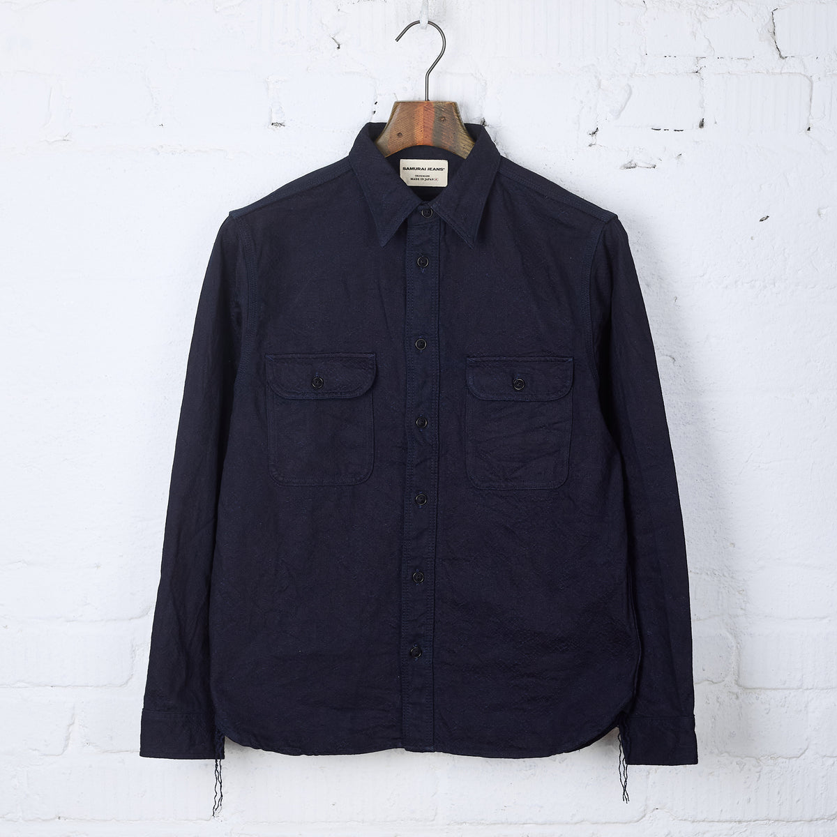 samurai | sss25-01w indigo snake jacquard shirt – stuf|f-official