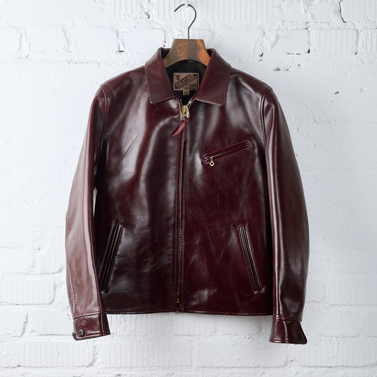 y'2 leather | aniline steer single riders (lsr-42)- cherry – stuf