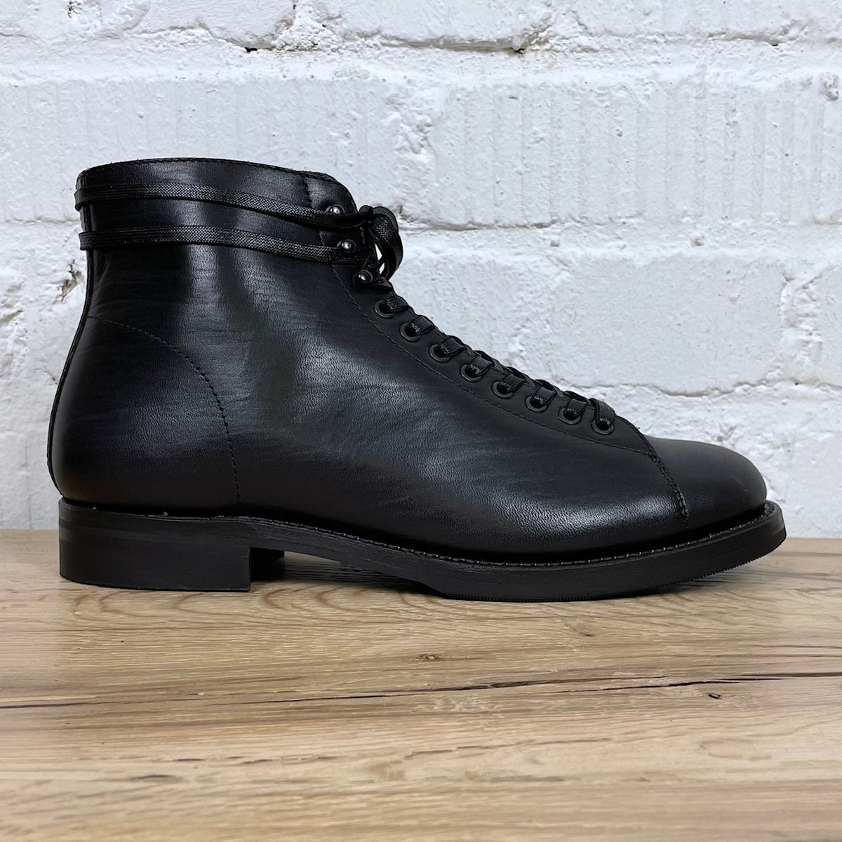 ab-04h-st-lw horsehide monkey boots - black | addict clothes | made in japan