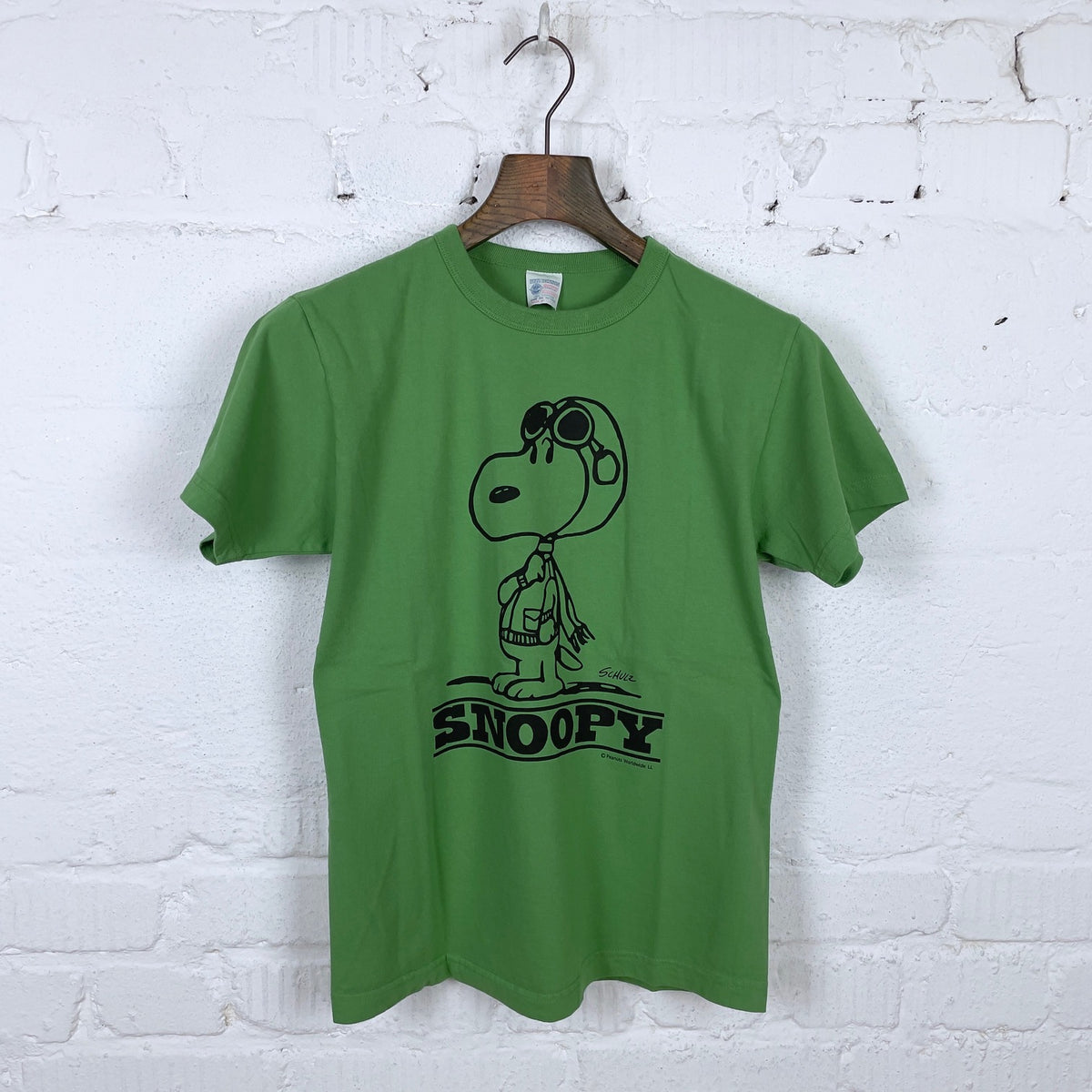 a-2 snoopy tee- green | buzz rickson's x peanuts | made in usa