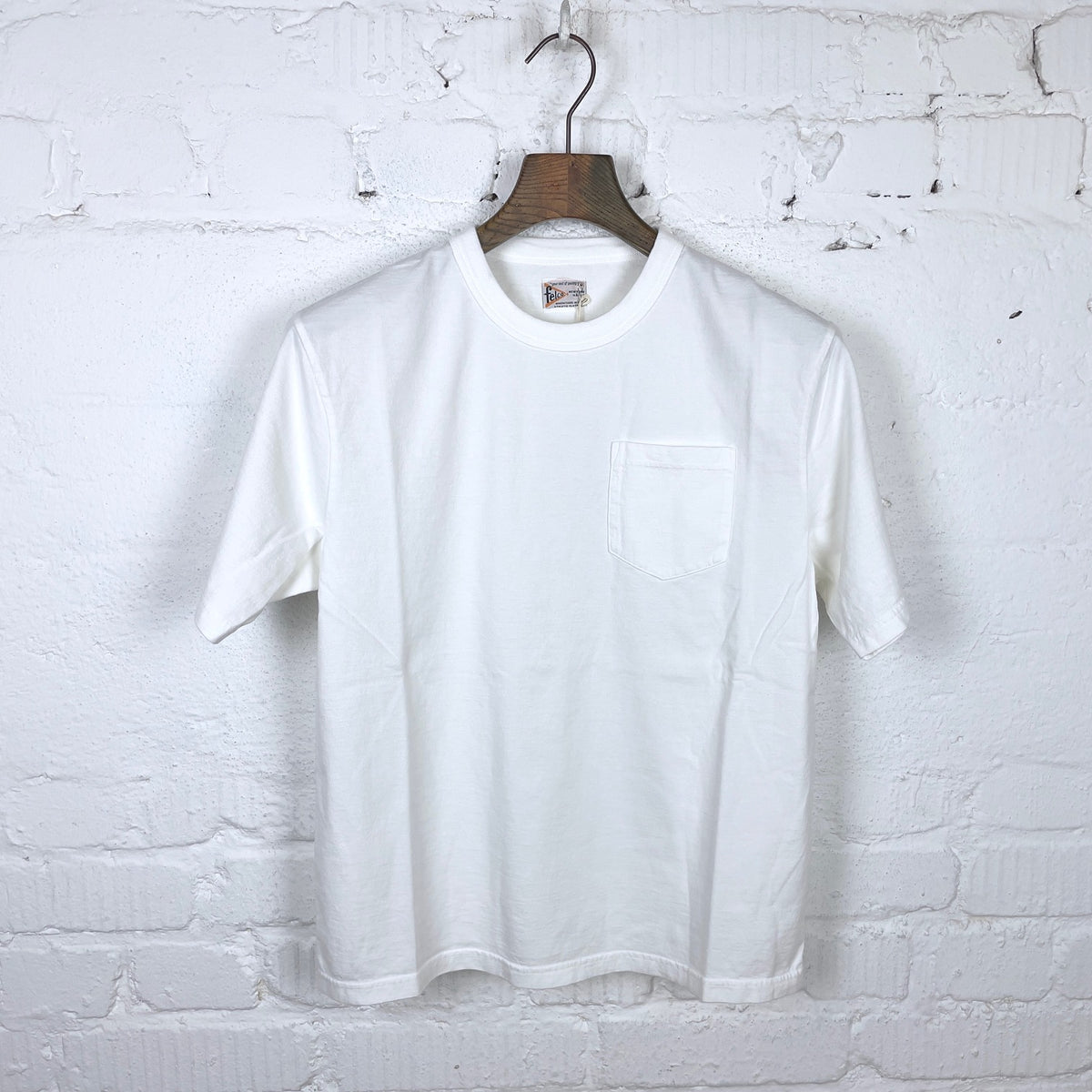 7oz 18 single jersey s/s binder neck pocket-t - white | felco athletic wear  | made in japan