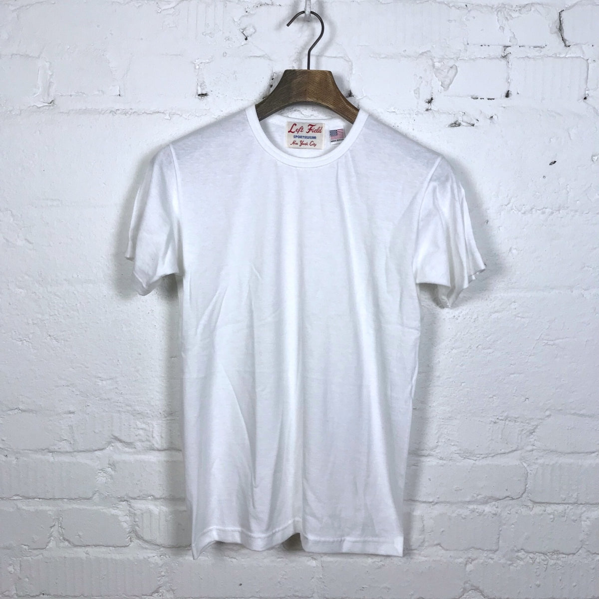 tube tee white crew | left field nyc | made in usa