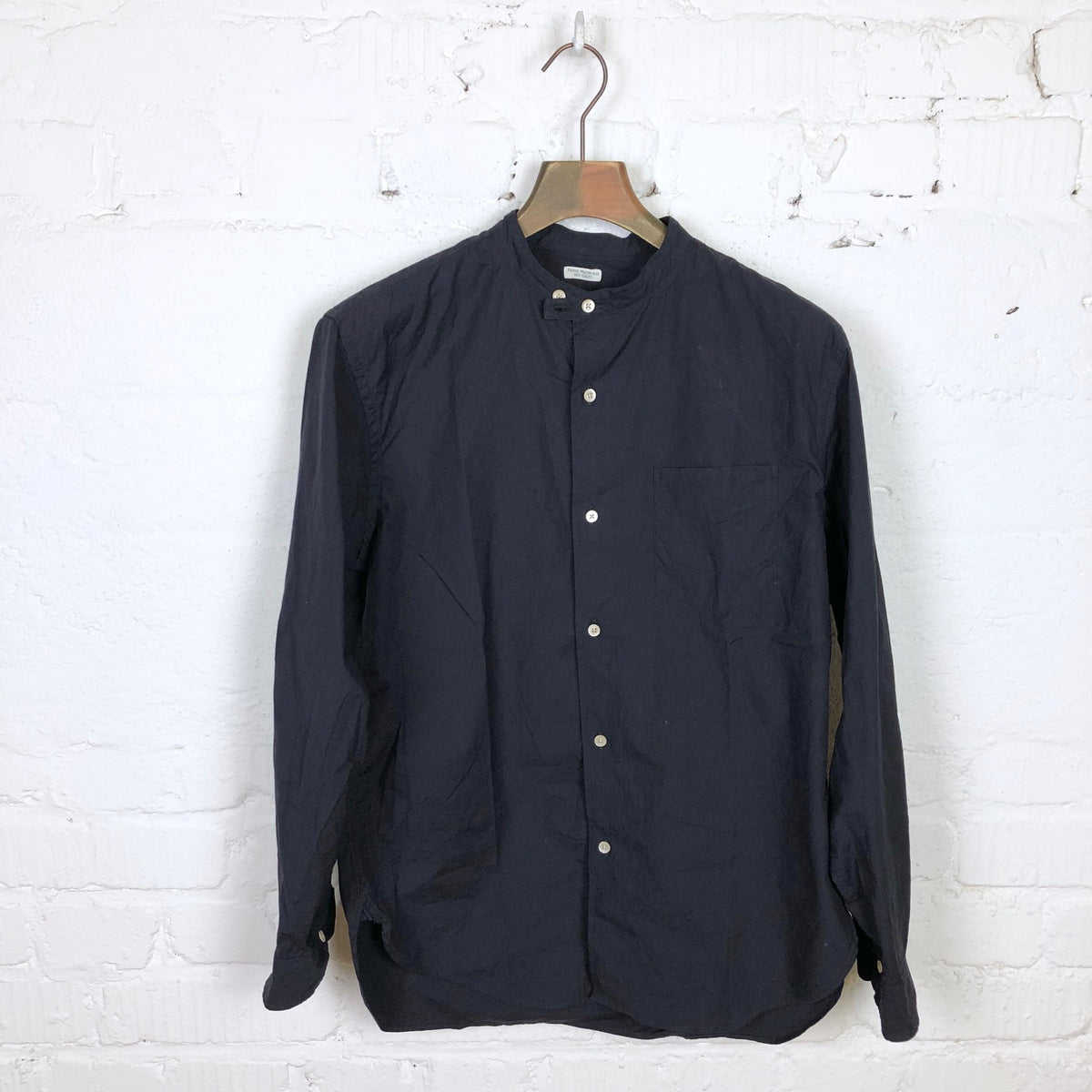 band collar utility shirt ink black | phigvel maker co. | made in japan