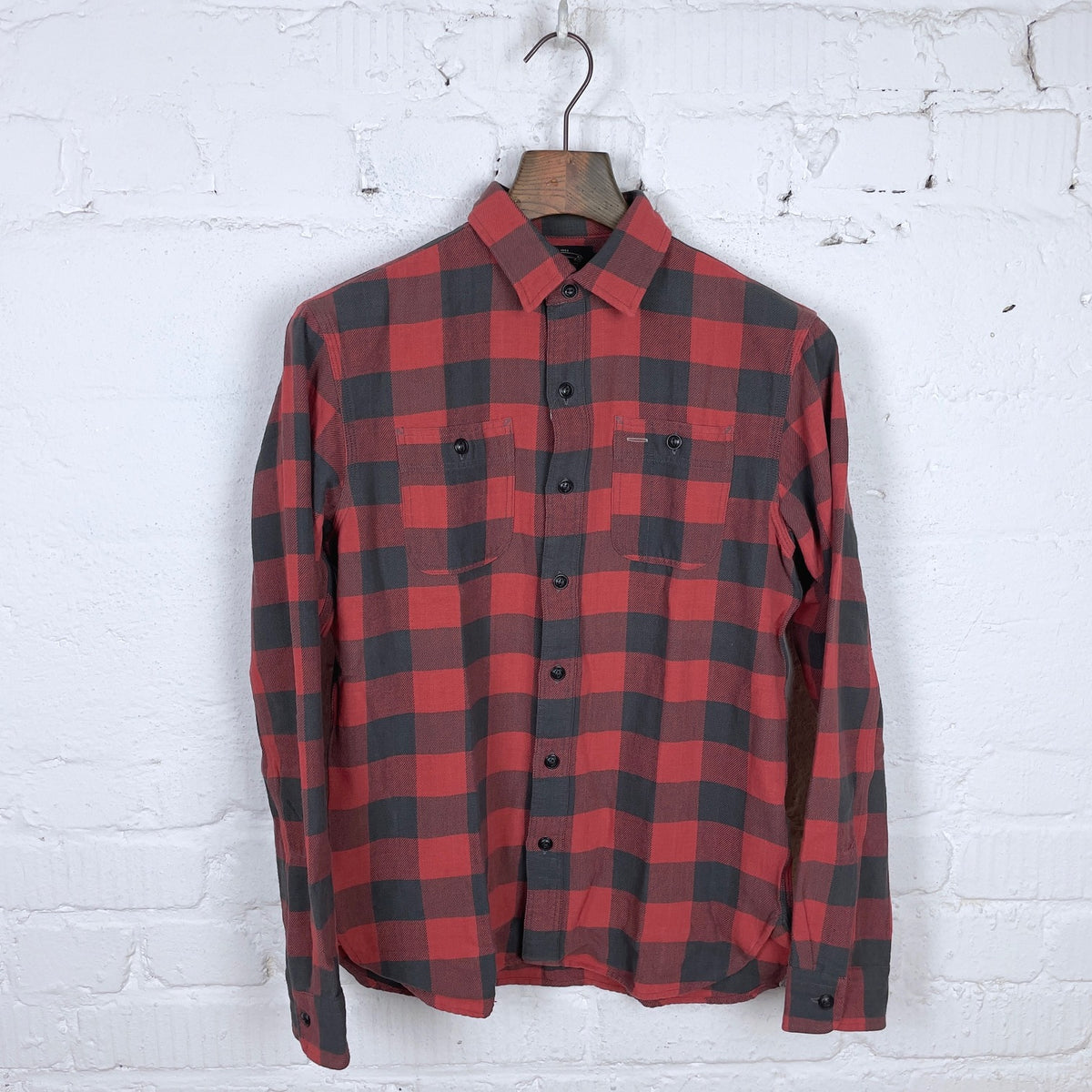 rrl | farrell checked workshirt red-black