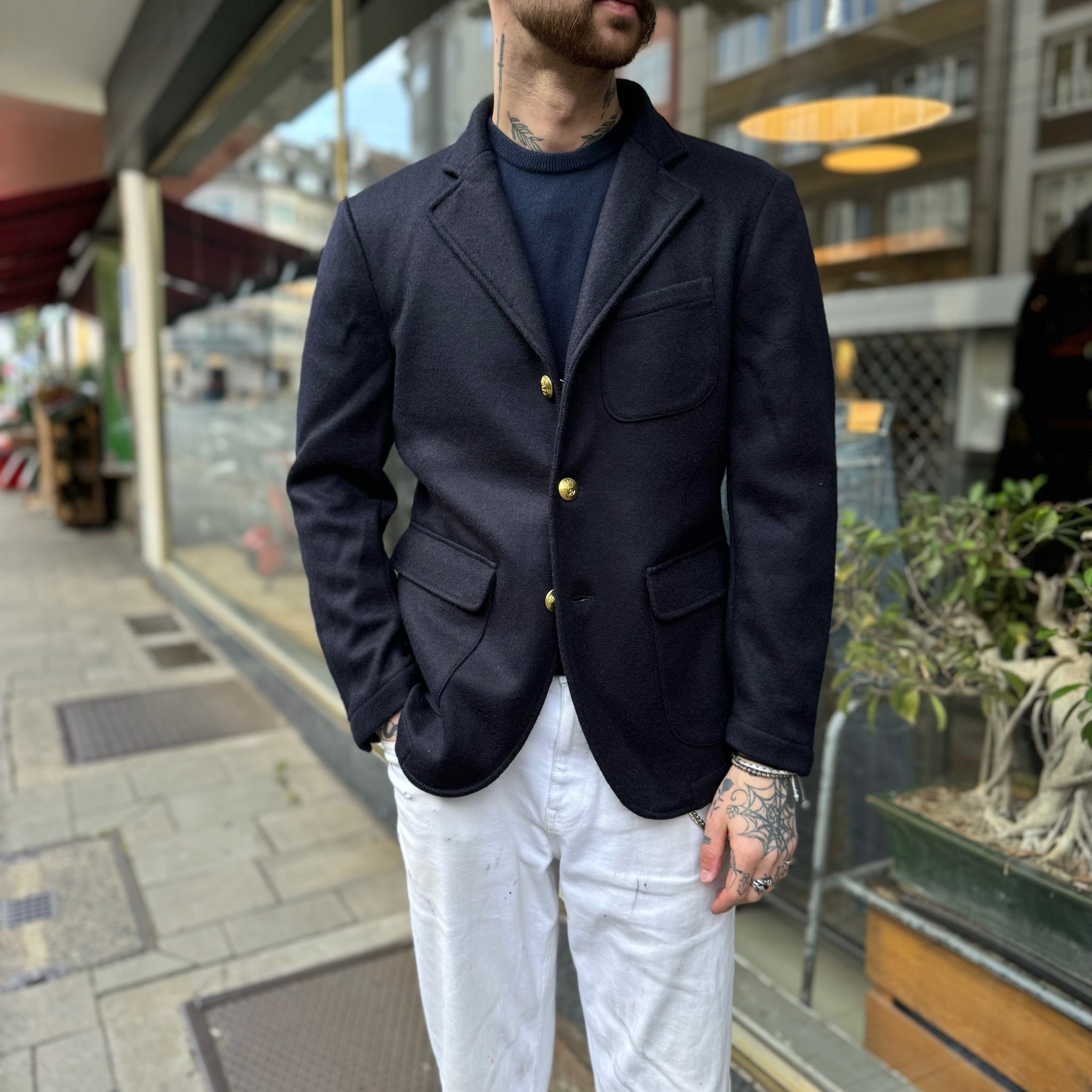 希少⭐︎1st pat-rn VITTORIO VENETO メルトンニット紺ブレ 1st pat-rn | vittorio veneto 