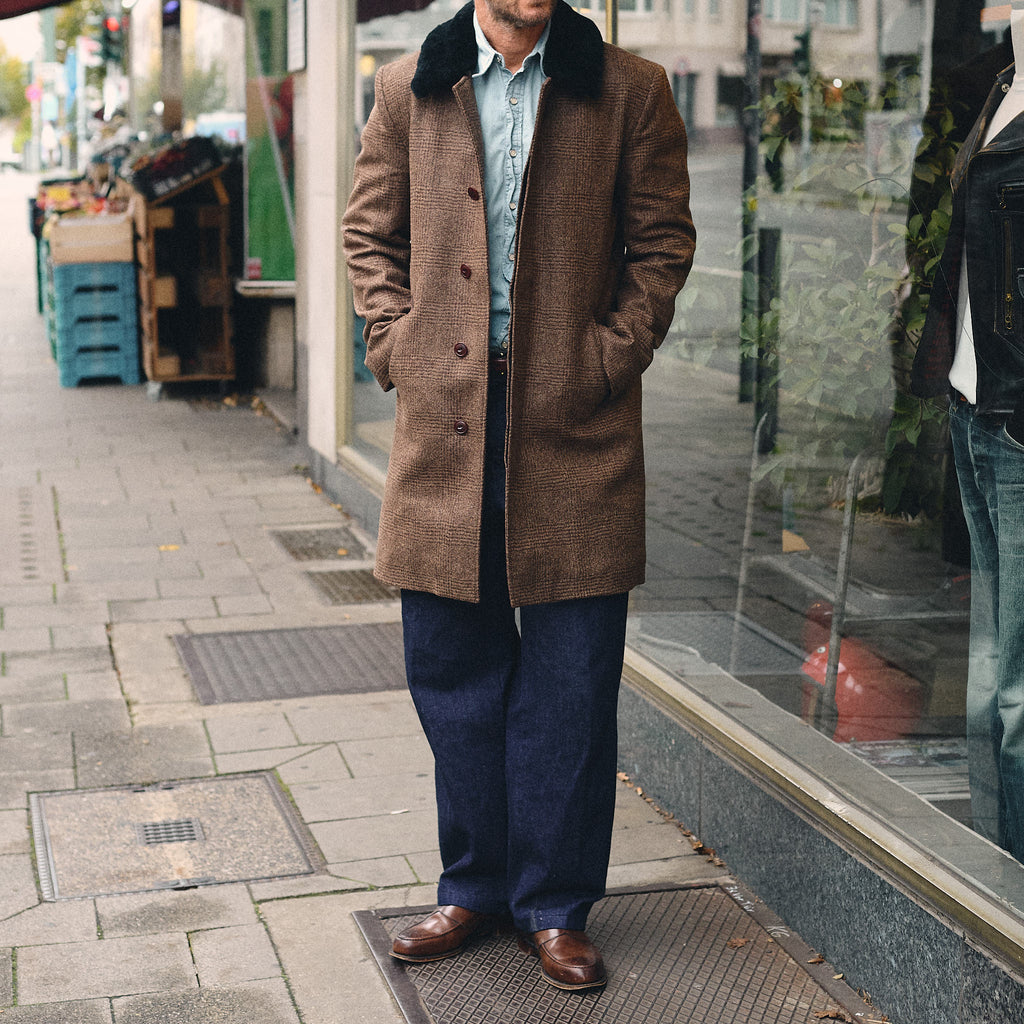 outclass | bouclé mac coat - brown - Bild 2