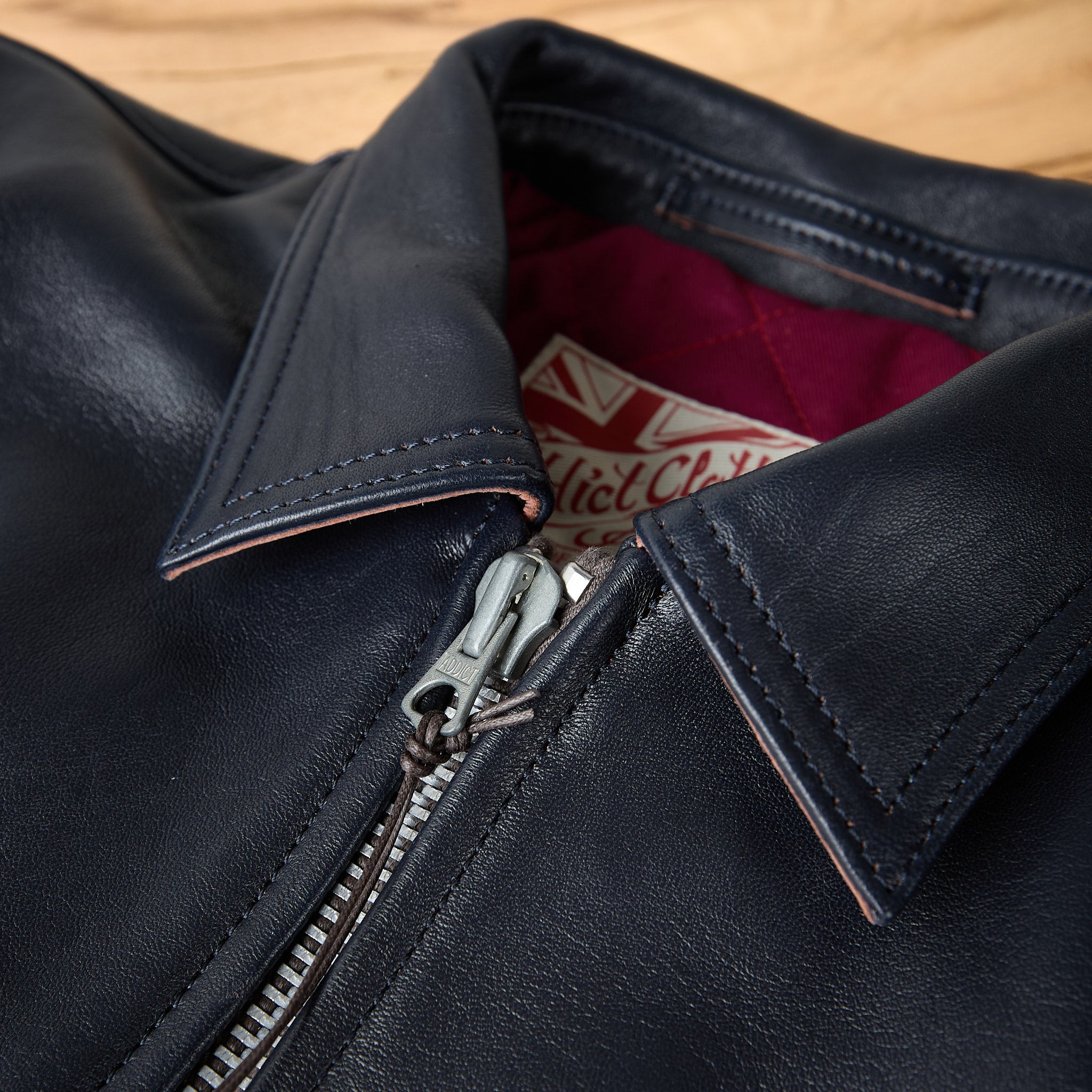 ad-01 center-zip jacket (sheep) dark navy | addict clothes | made