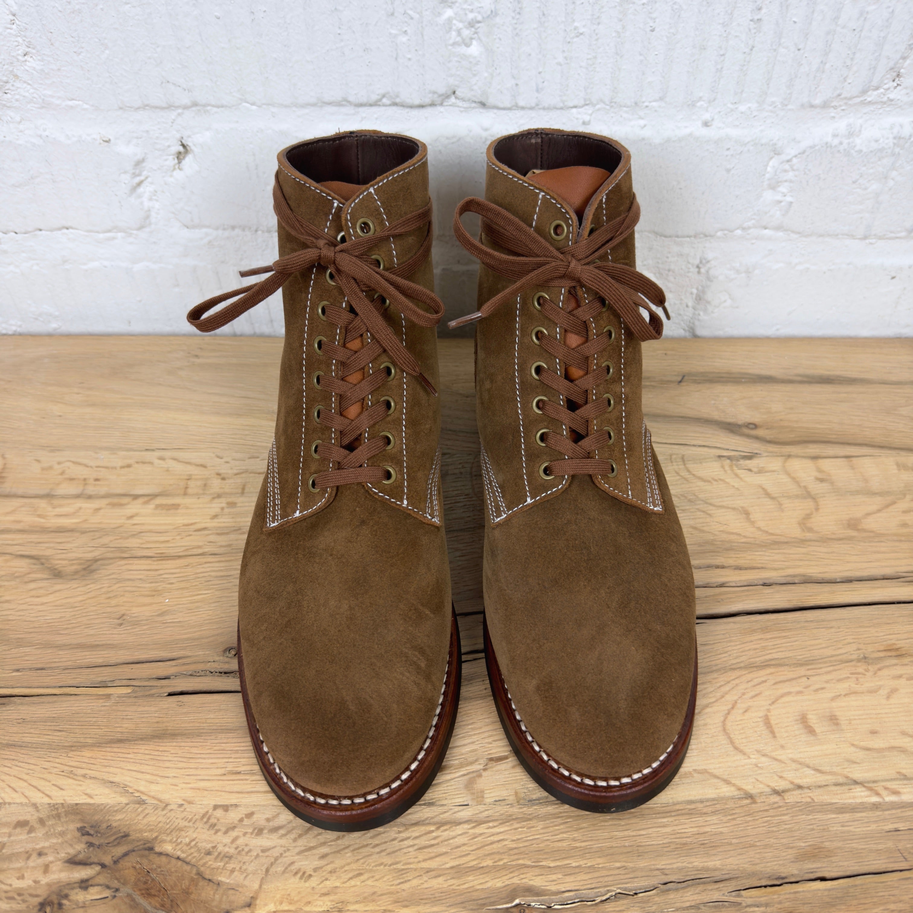 addict clothes | ab-06ss-cl-lw steer suede service boots brown