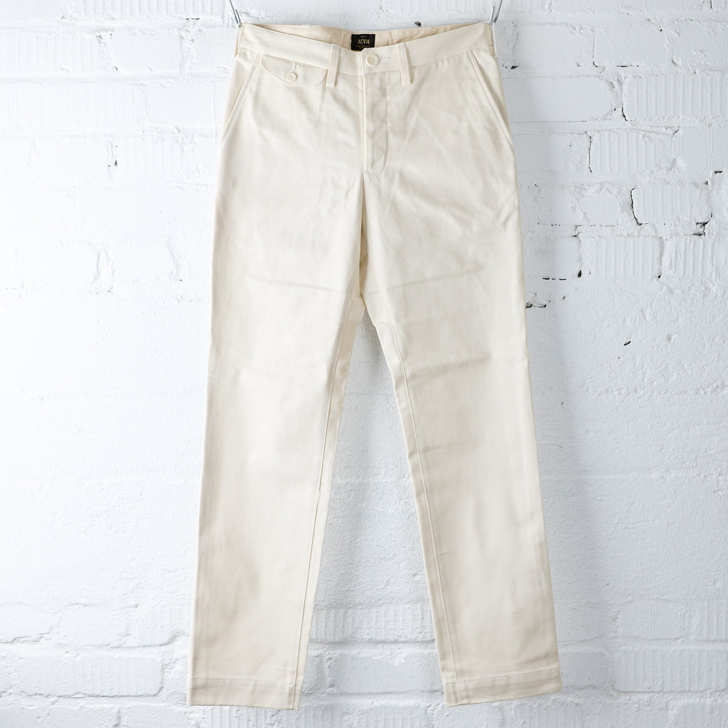 addict clothes | acv-tr01kt katsuragi cotton work trousers - ivory