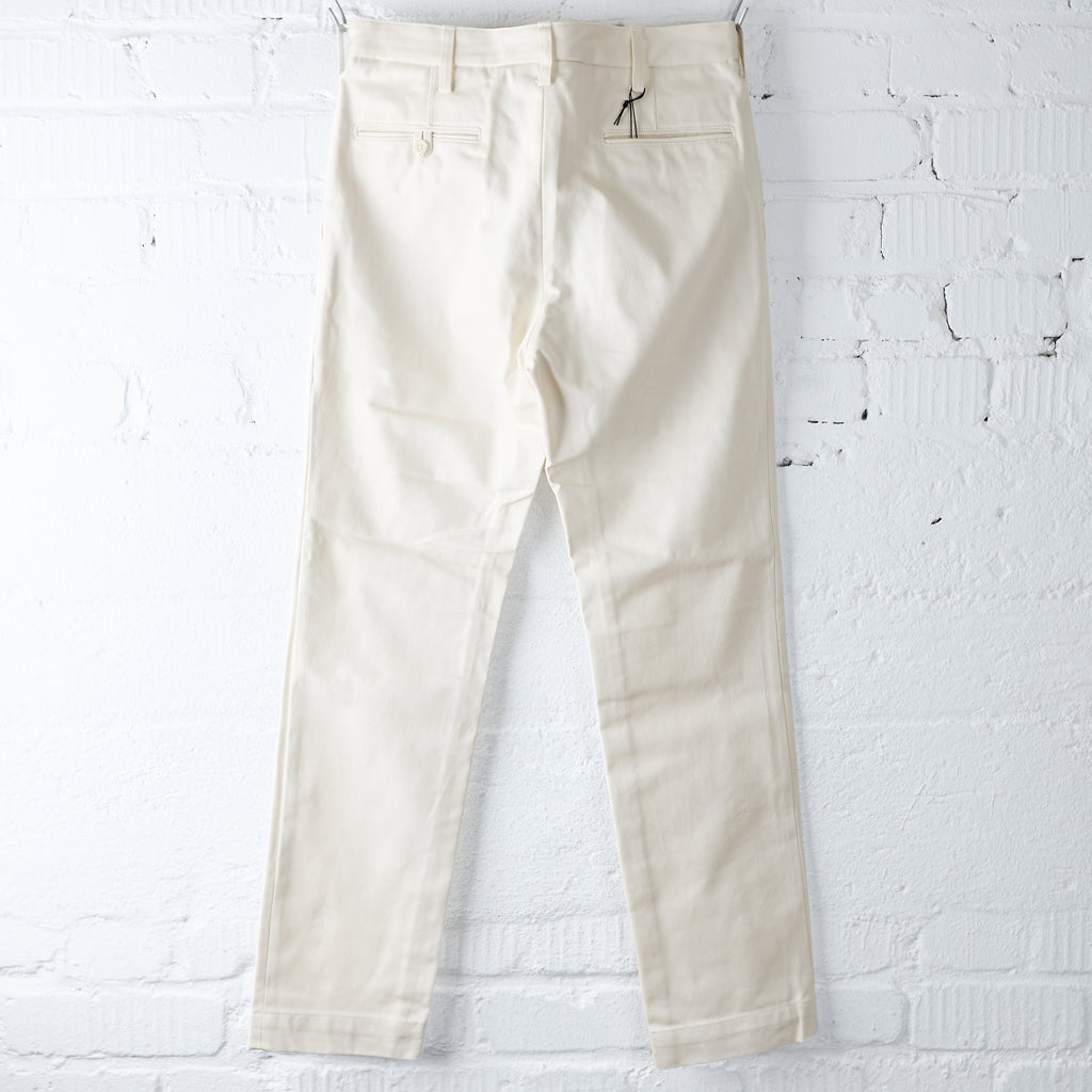 addict clothes | acv-tr01kt katsuragi cotton work trousers - ivory - Bild 2