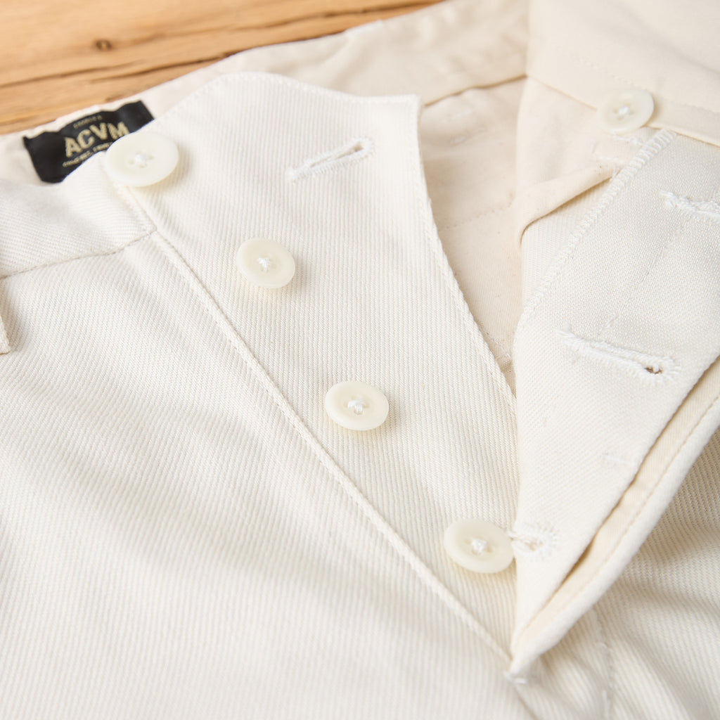 addict clothes | acv-tr01kt katsuragi cotton work trousers - ivory - Bild 3