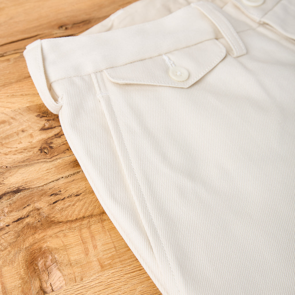 addict clothes | acv-tr01kt katsuragi cotton work trousers - ivory - Bild 4