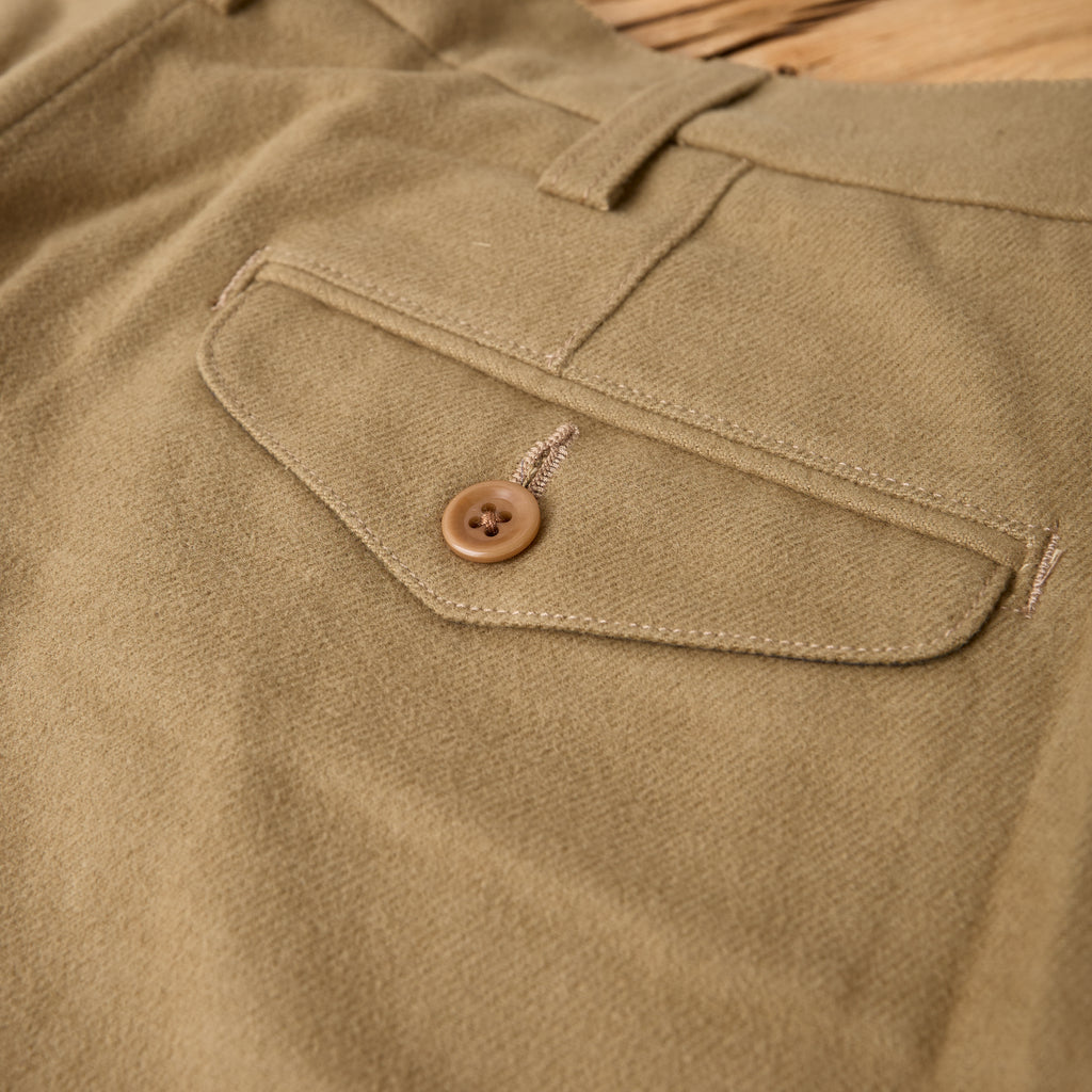 addict clothes | acv-tr02fn single-pleated cotton flannel trousers - beige - Bild 4