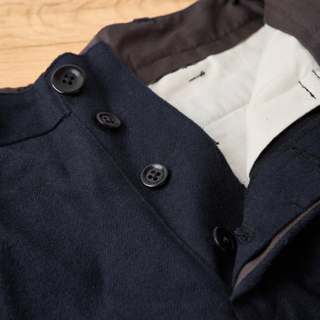 addict clothes | acv-tr02fn single-pleated cotton flannel trousers - navy - Bild 2