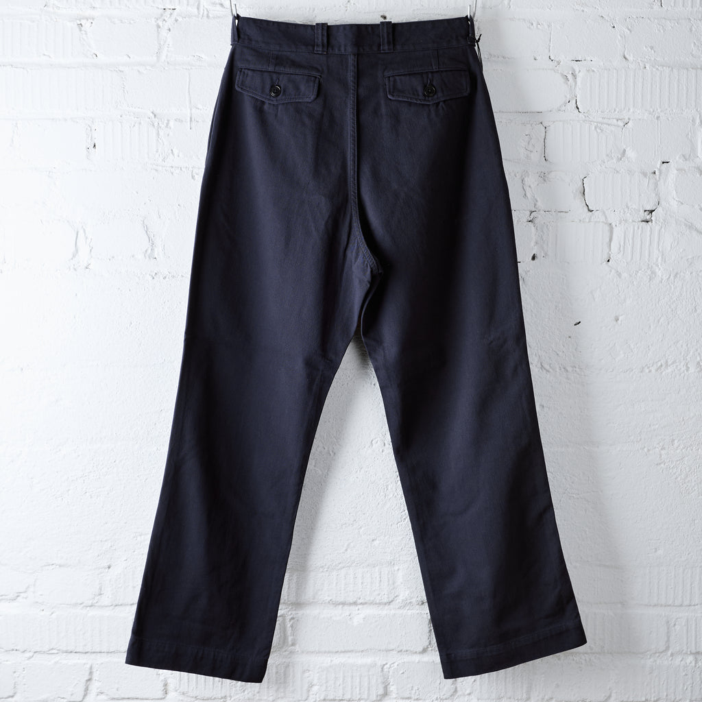 addict clothes | acv-tr04stc double-pleated cotton army wide trousers - navy - Bild 2