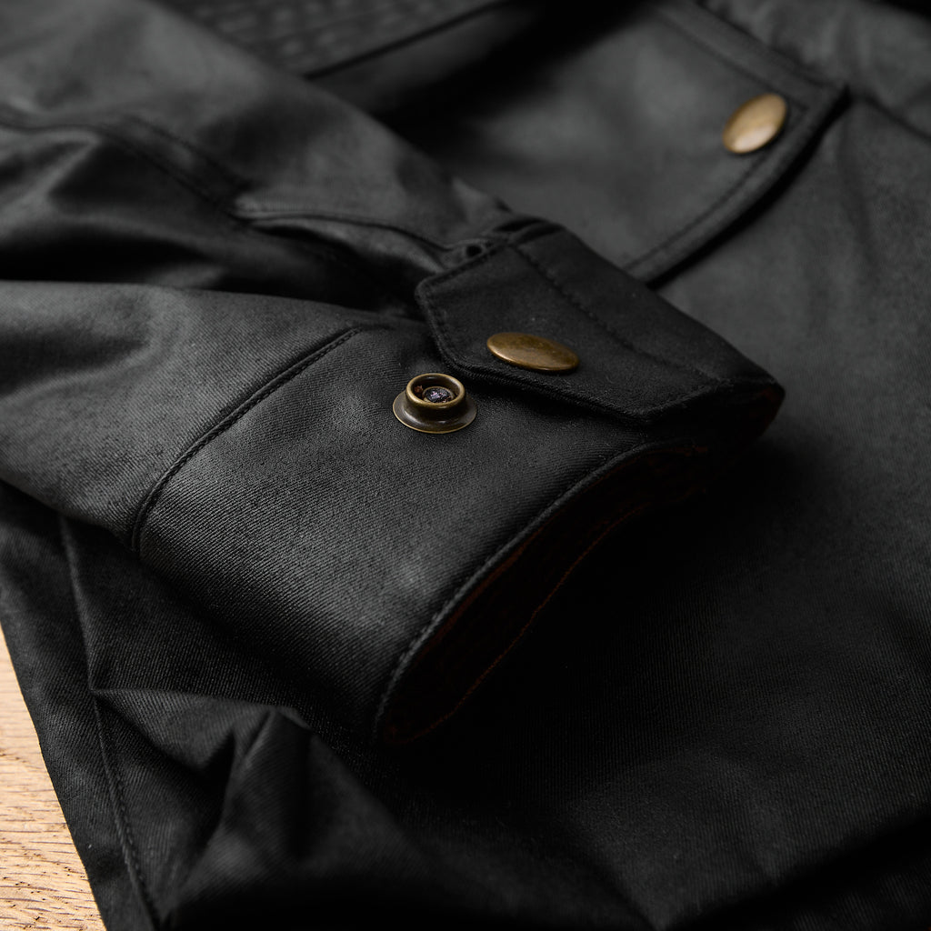 addict clothes | acv-wx02 waxed cotton bmc jacket black – stuf|f
