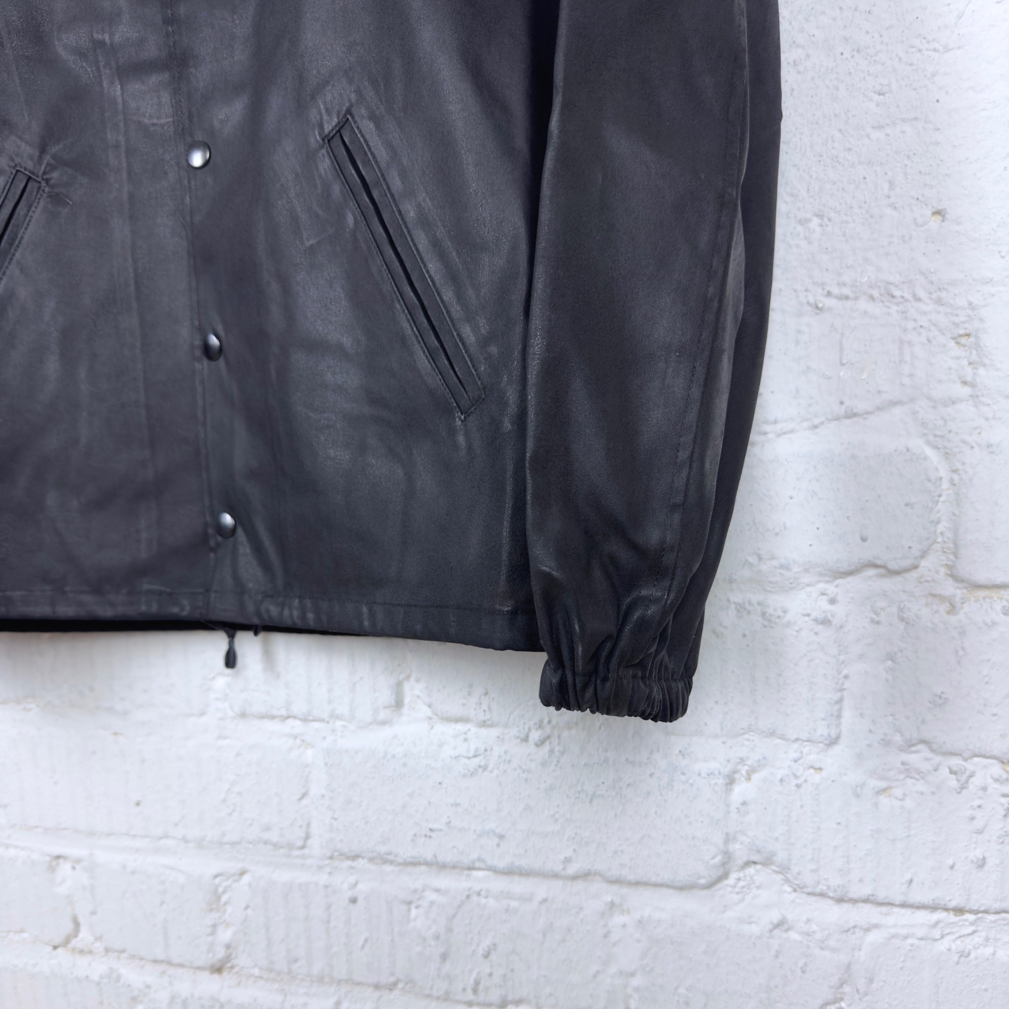 addict clothes | acv-wx03 waxed cotton coach jacket - black – stuf