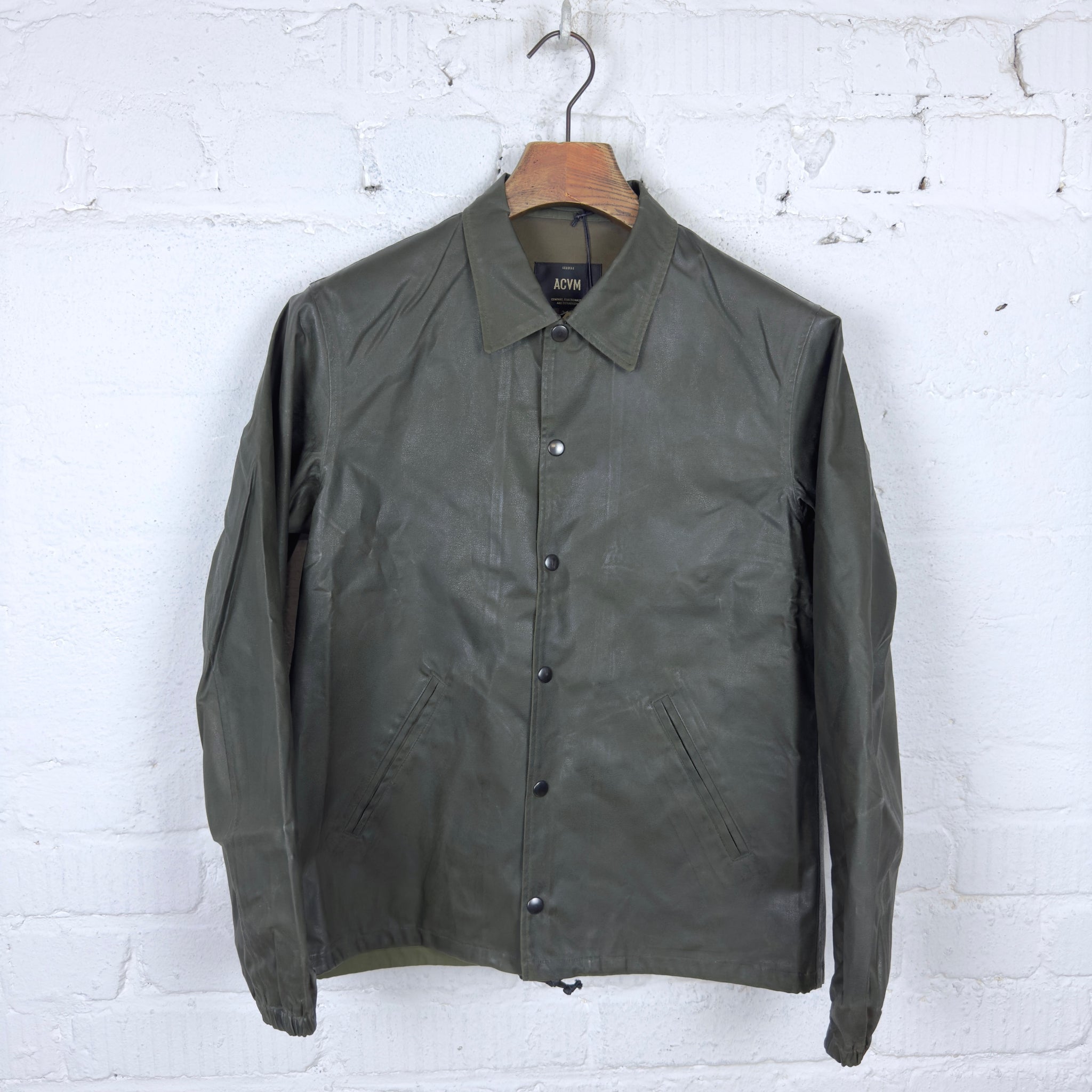 addict clothes | acv-wx03 waxed cotton coach jacket - olive