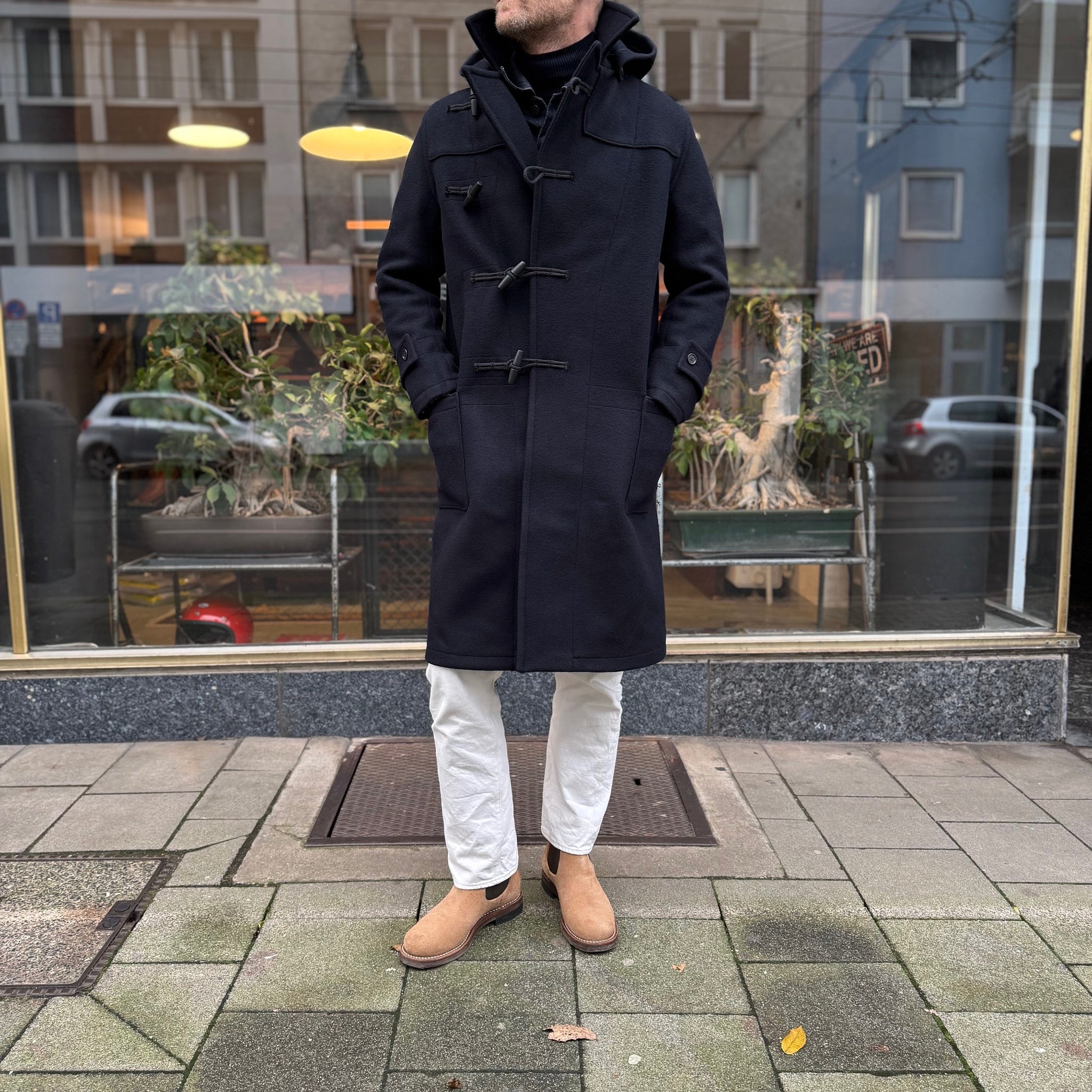 allevol 'pat' duffle coat navy - Main Image