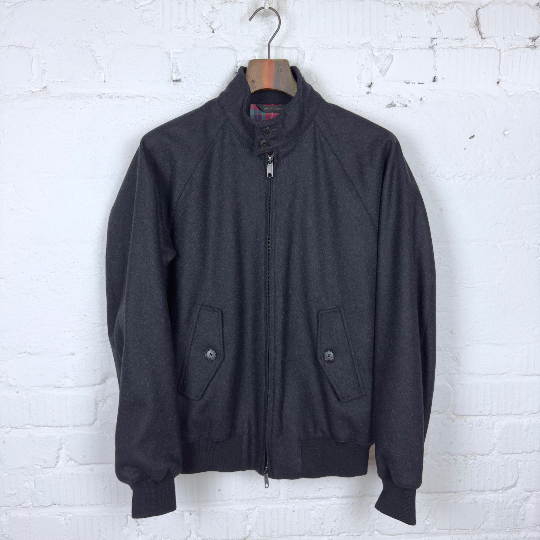 baracuta | g9 melton jacket unpadded charcoal – stuf|f-official