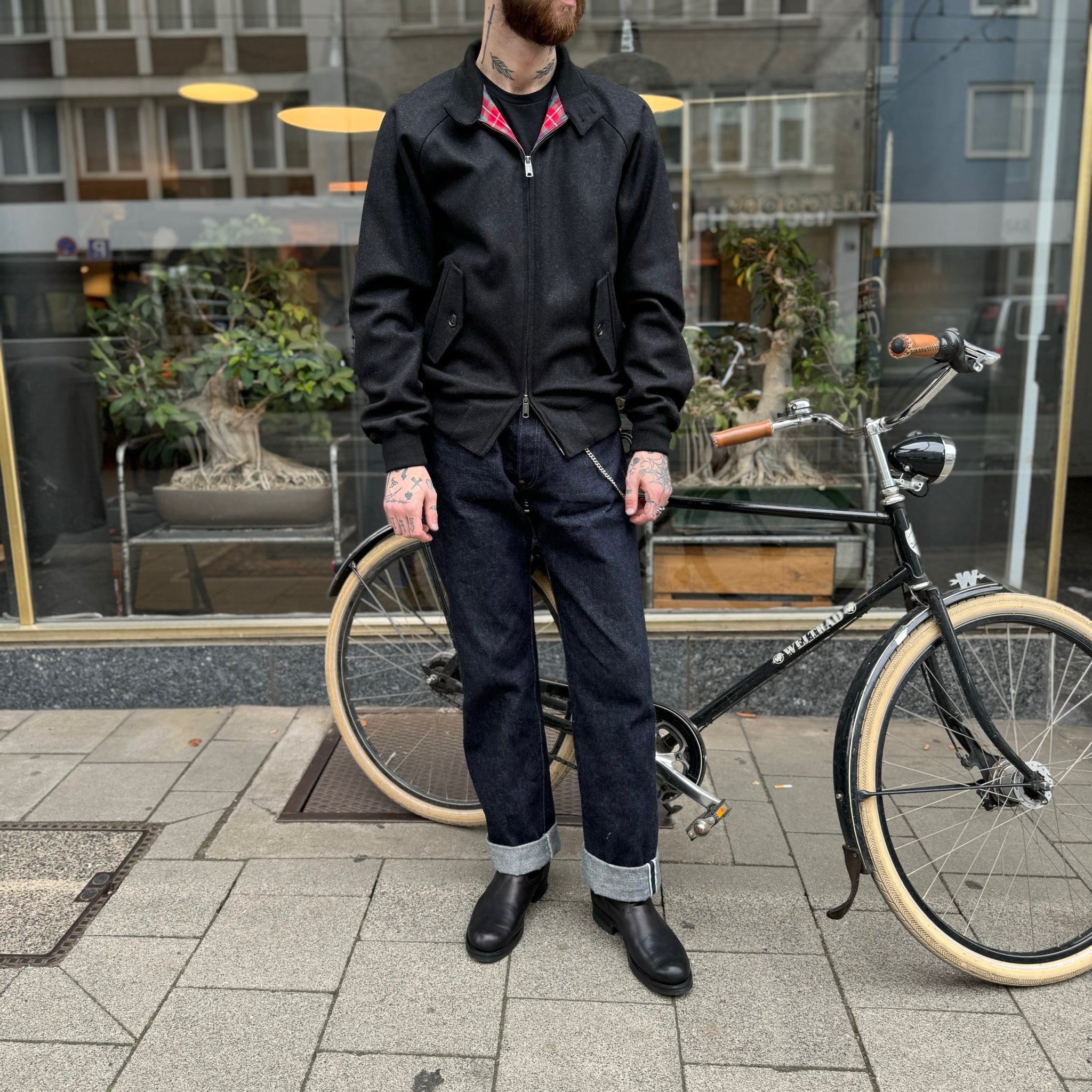 baracuta | g9 melton jacket unpadded charcoal – stuf|f-official