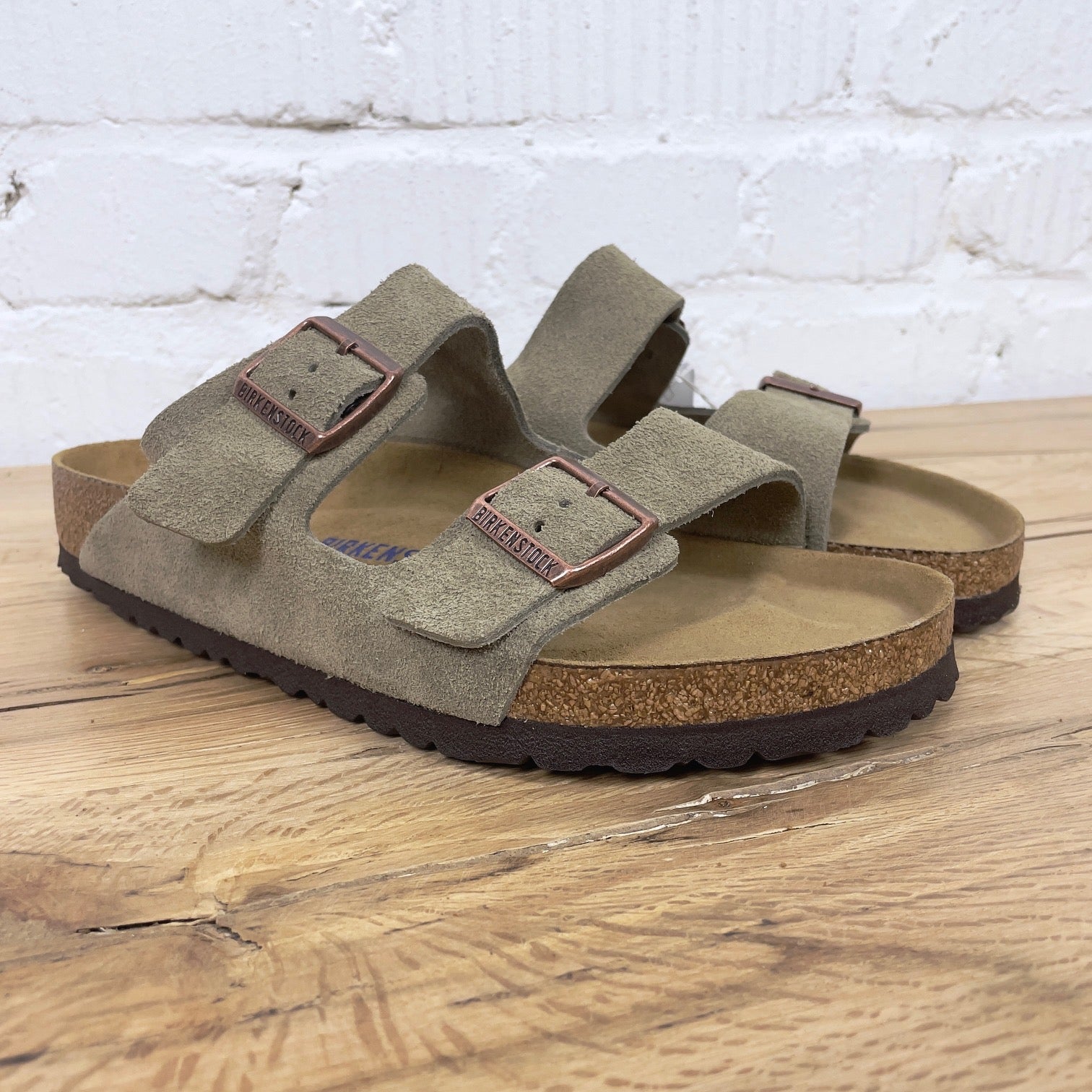 birkenstock arizona taupe soft footbed