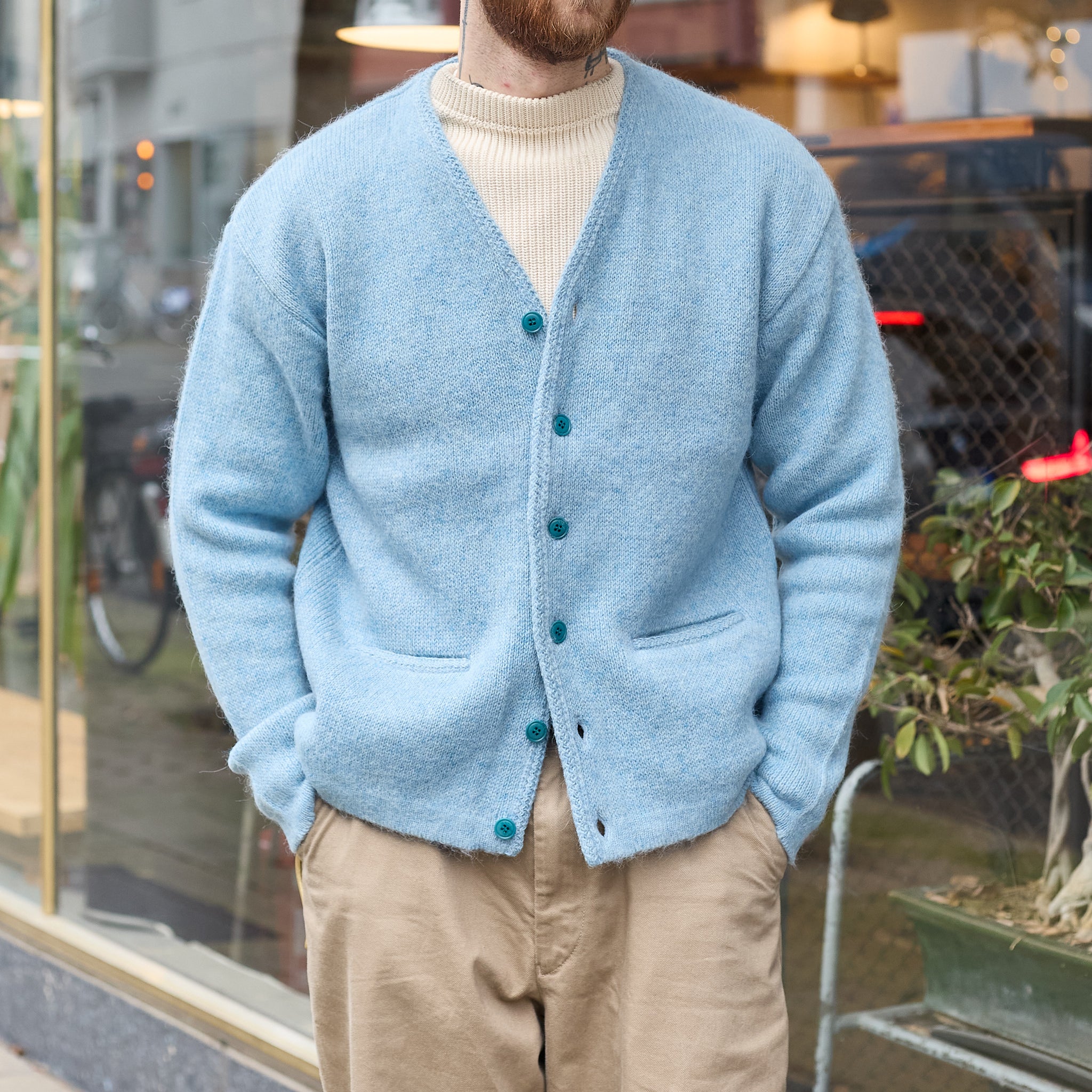 boncoura | alpaca mohair cardigan - light blue – stuf|f-official