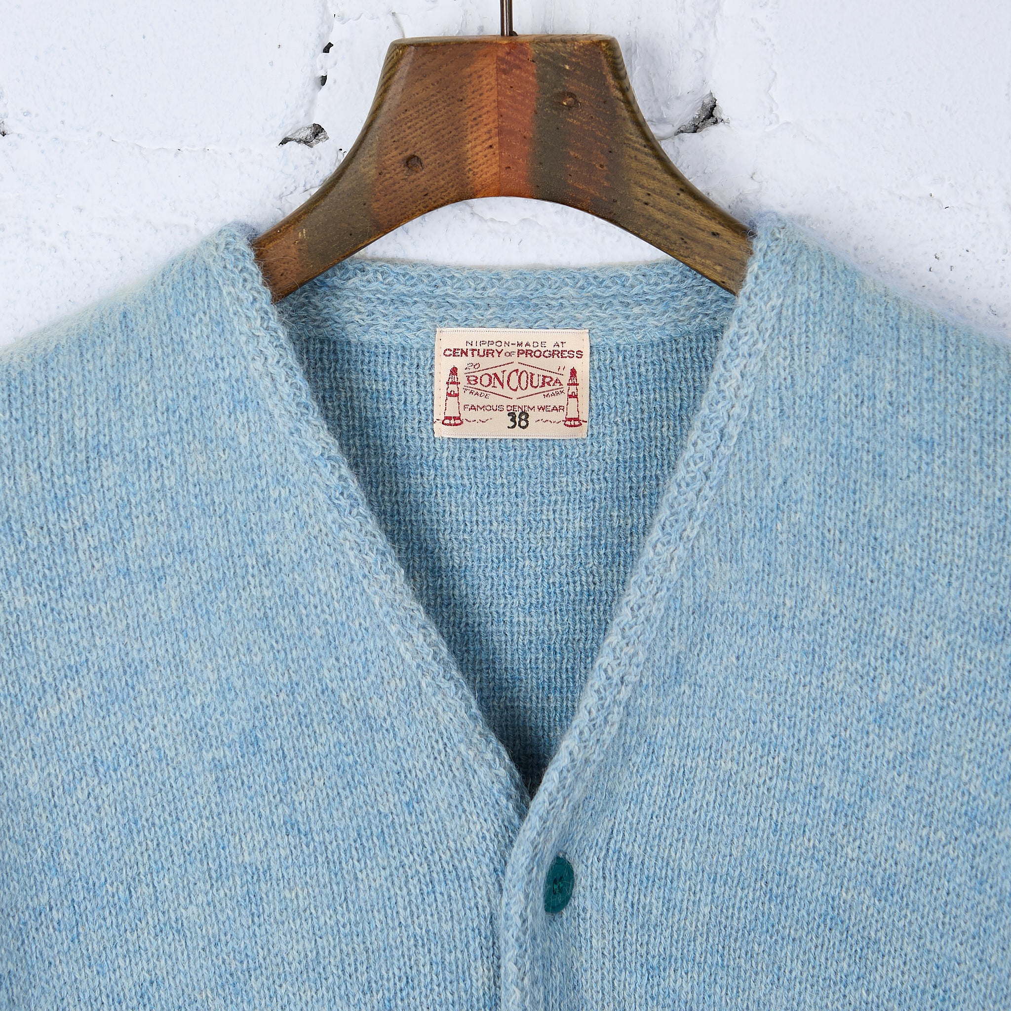 boncoura alpaca mohair cardigan light blue - Main Image
