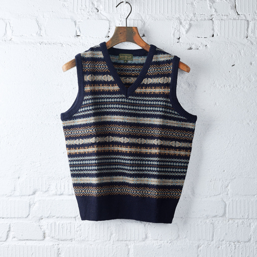 boogie holiday | 10 fair isle vest - navy