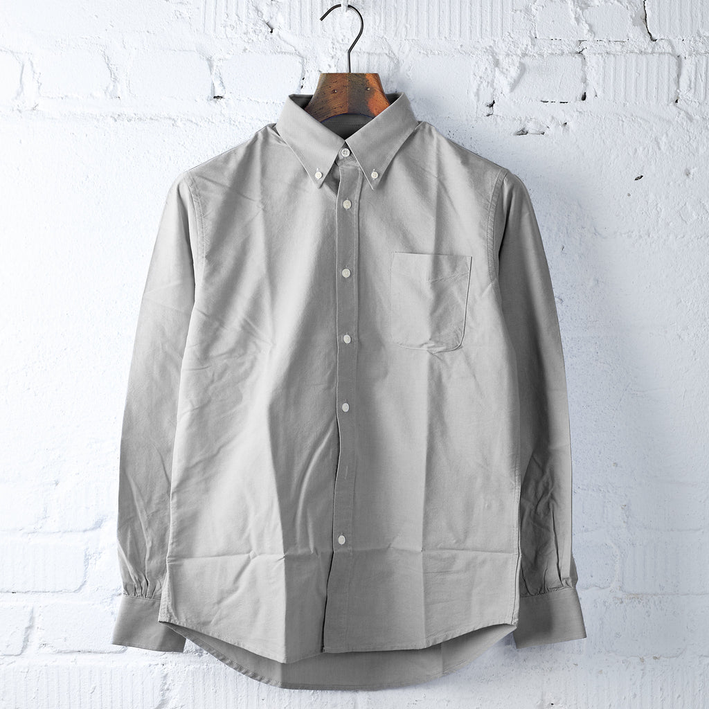 boogie holiday | 12 oxford button down shirt - blue grey
