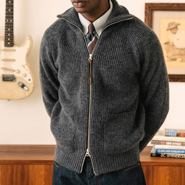 boogie holiday | 12 wool zip cardigan (grey) - Bild 2