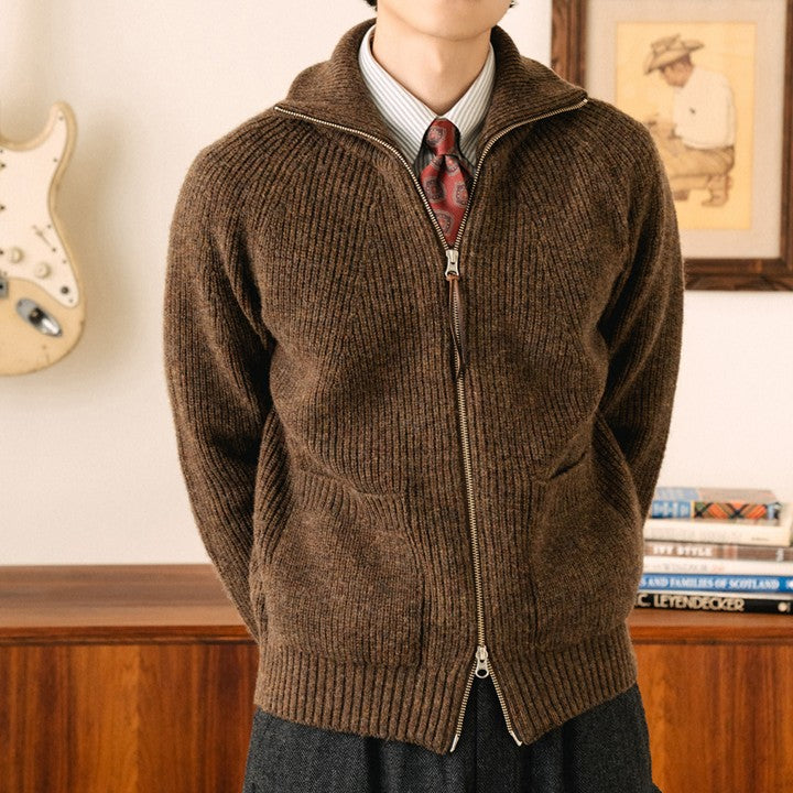 boogie holiday | 12 wool zip cardigan (olive) - Bild 2
