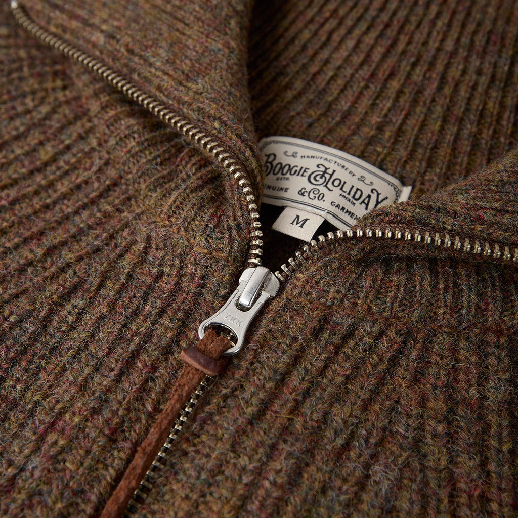boogie holiday | 12 wool zip cardigan (olive) - Bild 4