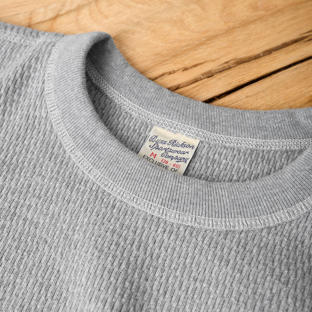 buzz rickson's | br63755 l-s thermal shirt - heather gray - Bild 4