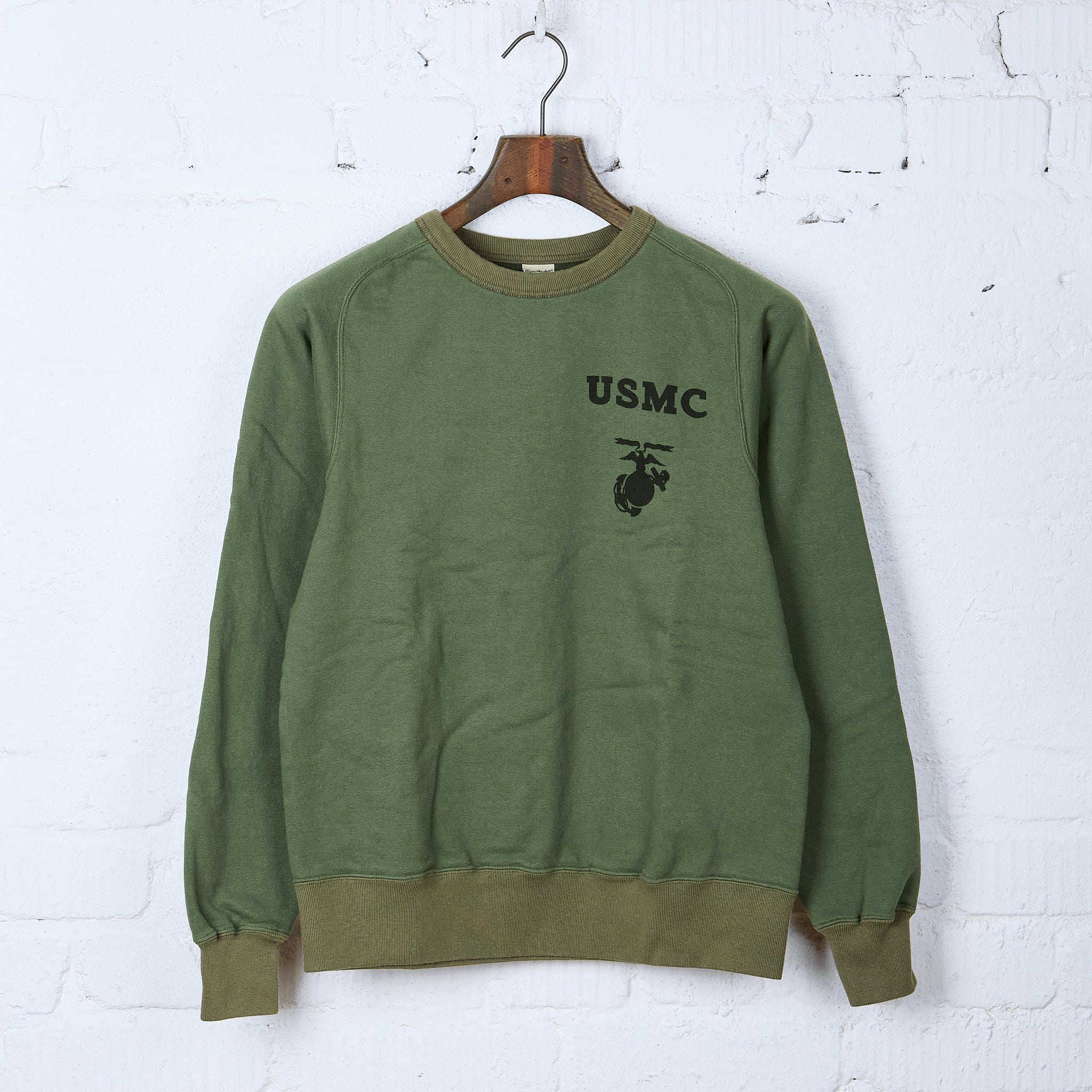 buzz rickson's | br69456 freedom sleeve sweat usmc - olive – stuf