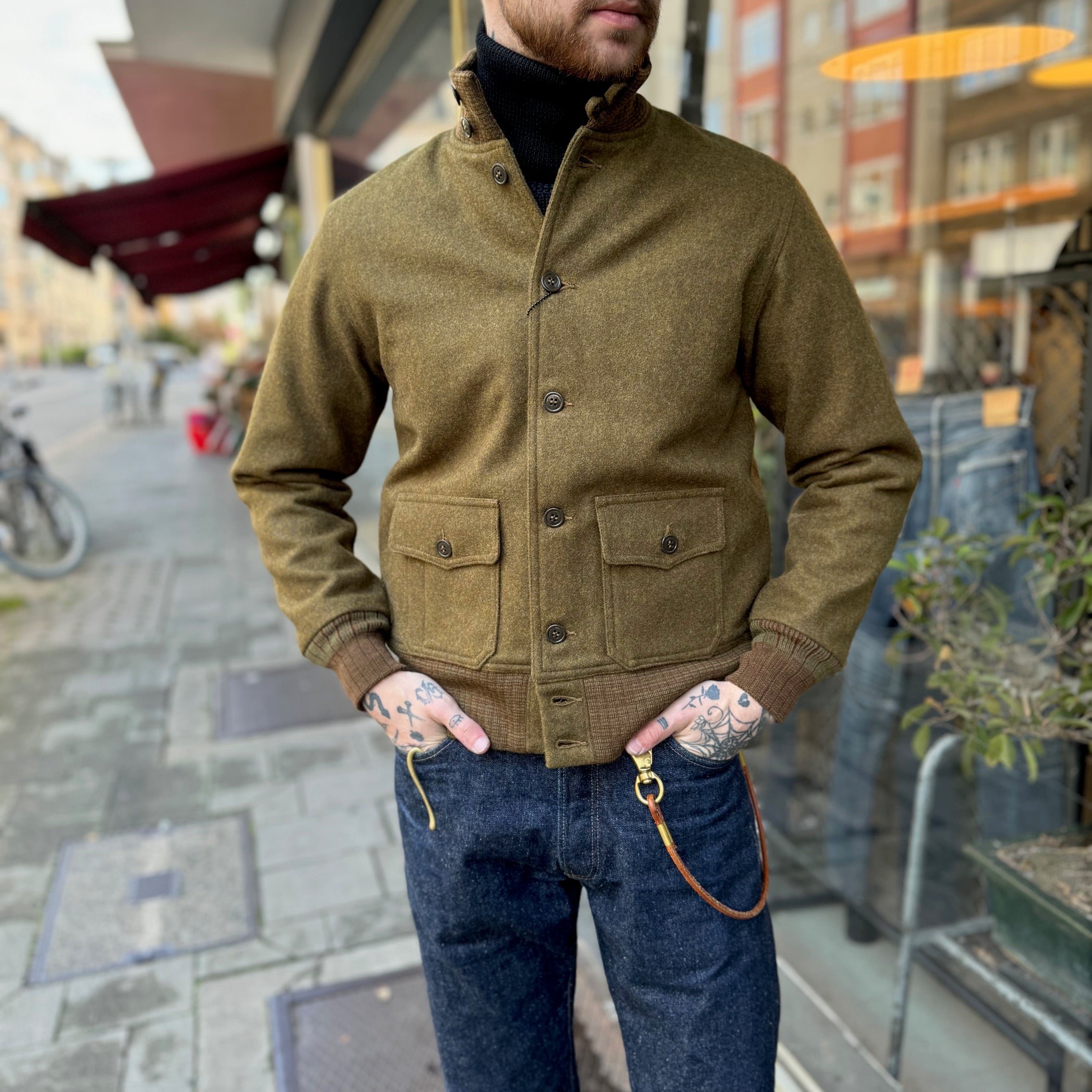 buzz rickson's | br15589 aviation associates wool a-1 jacket – stuf|f ...