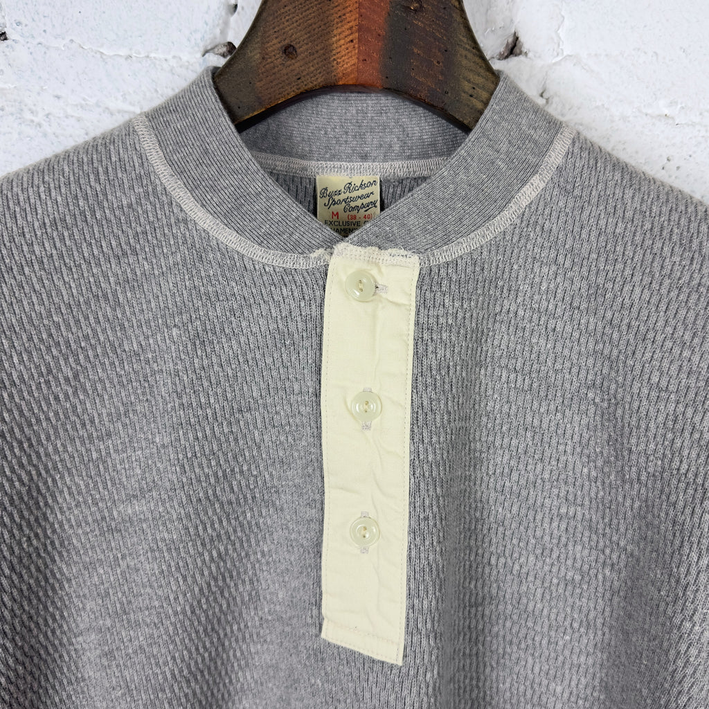 buzz rickson's | l-s thermal henley - h.gray - Bild 5