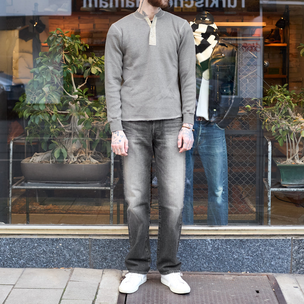 buzz rickson's | l-s thermal henley - h.gray - Bild 3