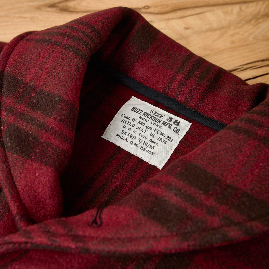 buzz rickson's | br15752 jacket, wool, red plaid civilian conservation corps “buzz rickson mfg. co.” - Bild 3