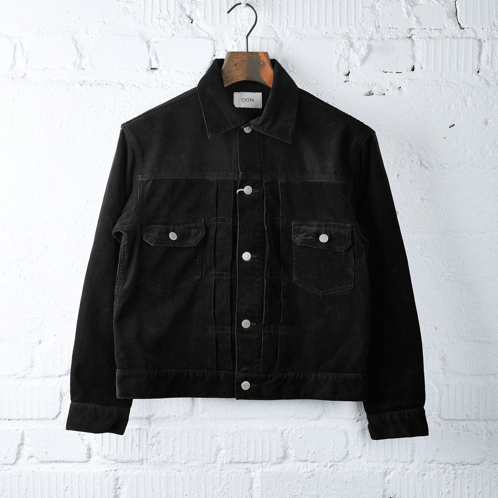 ciota | double pocket corduroy jacket (one wash) - black