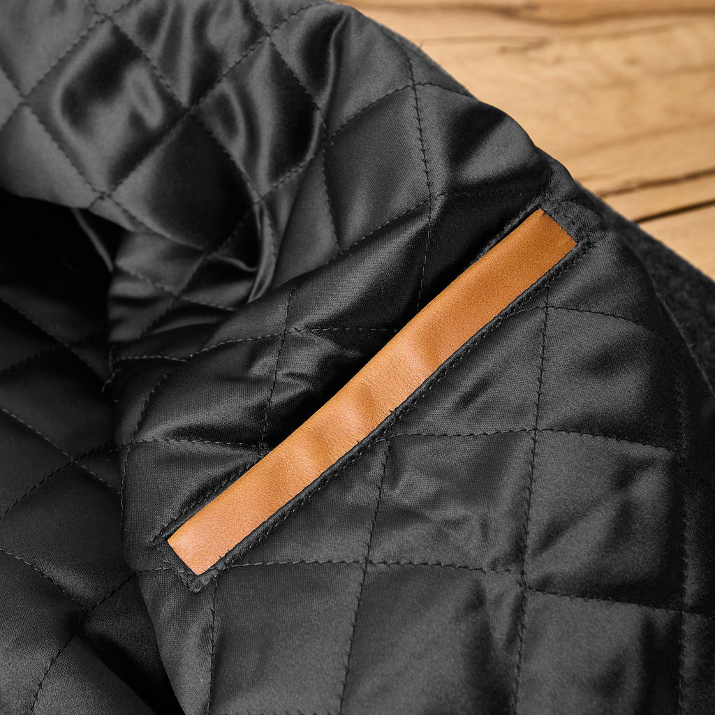 dehen 1920 | raglan varsity jacket - granite / black / antique rust - Bild 6