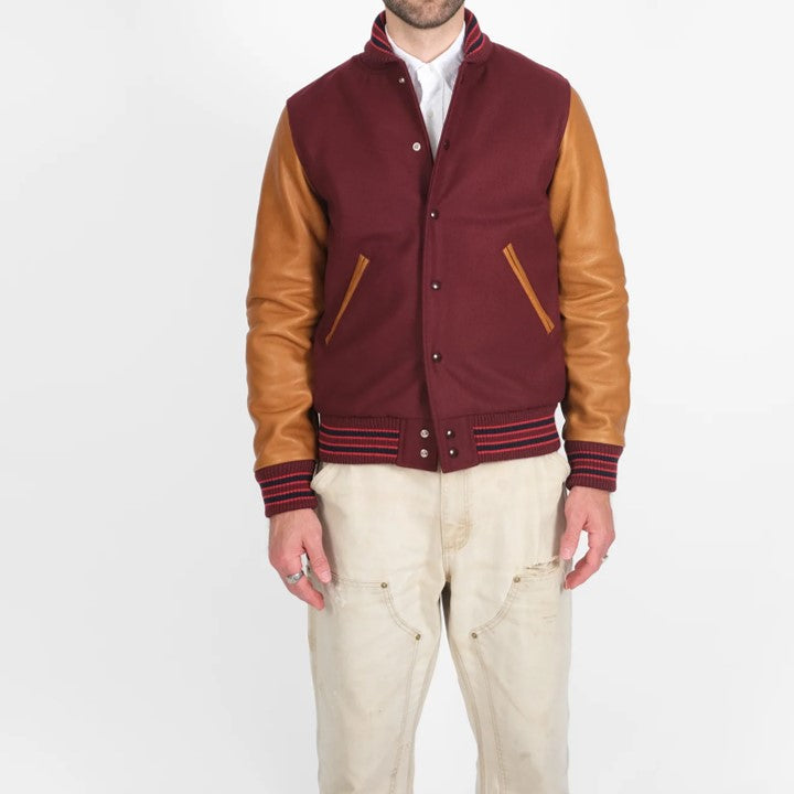 dehen 1920 | varsity jacket - burgundy / antique rust - Bild 2