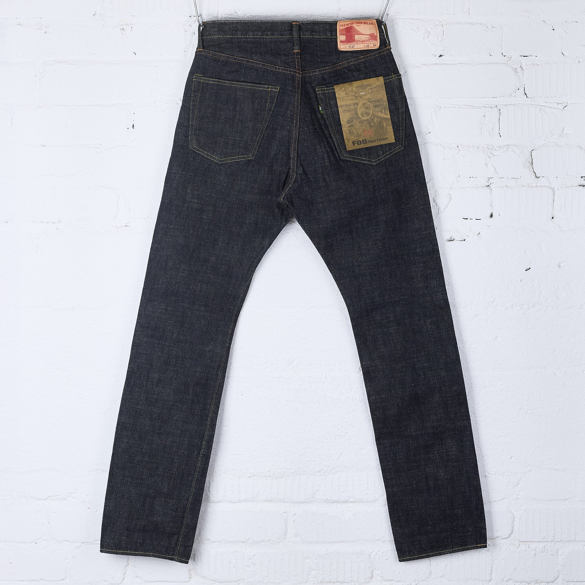 fob factory | f147 g3 selvedge denim 5p rinsed - indigo – stuf|f