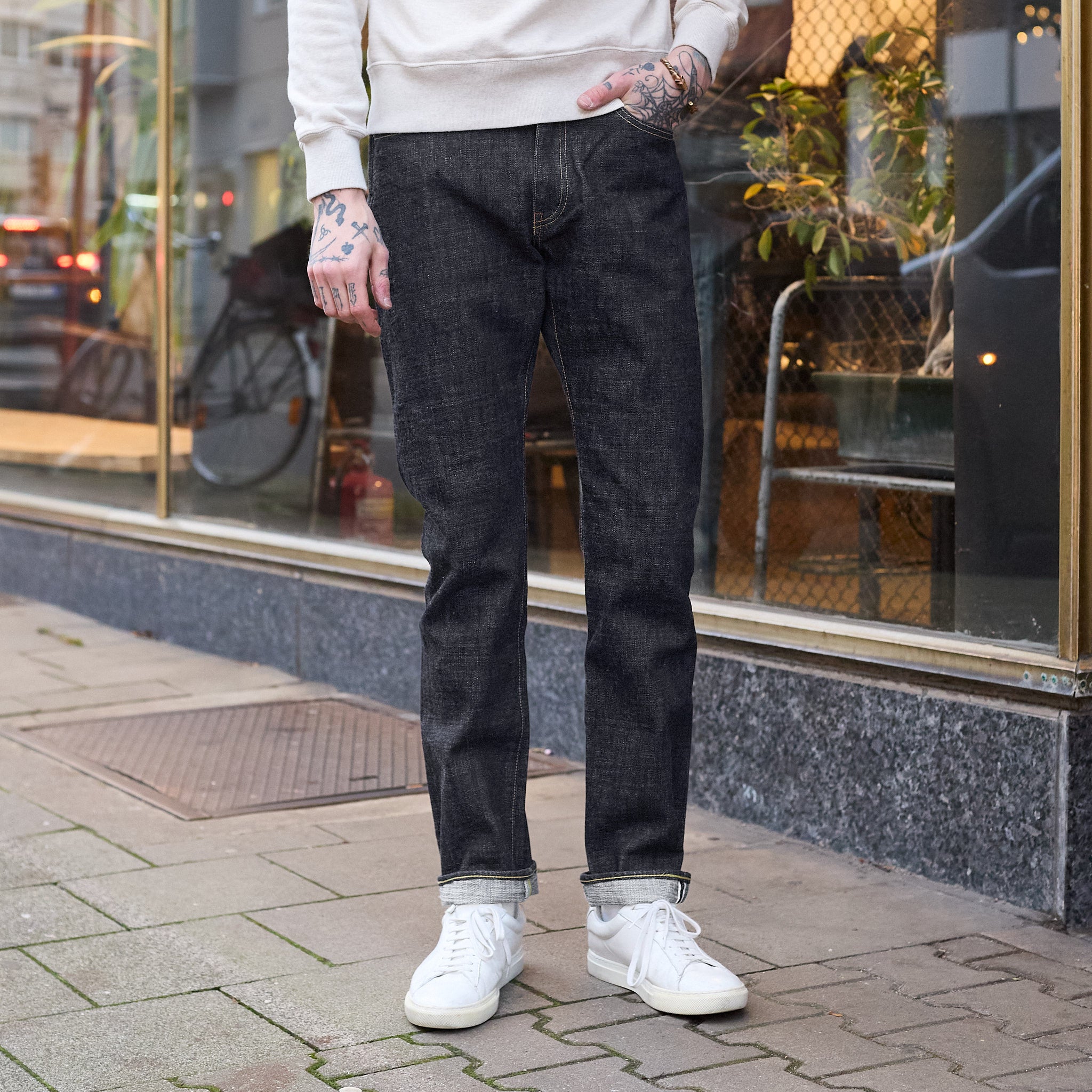 fob factory | f147 g3 selvedge denim 5p rinsed - indigo – stuf|f-official