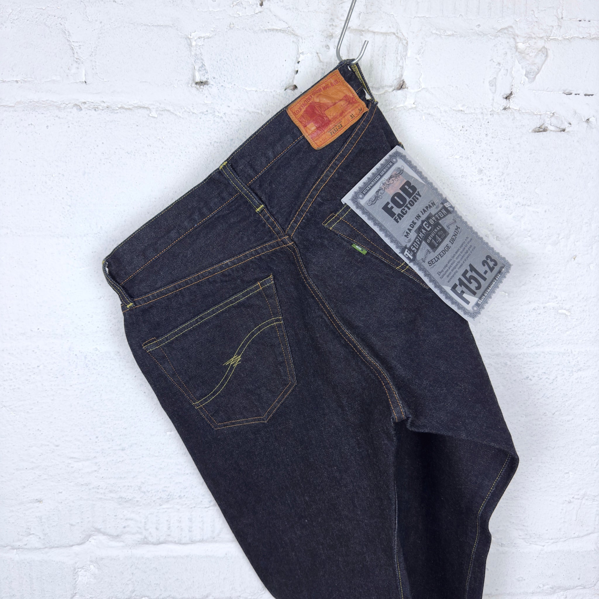 F.O.B FACTORY F151 ストレートデニム 31 fob factory | f151-23 14.75oz slim straight jeans - indigo – stuf
